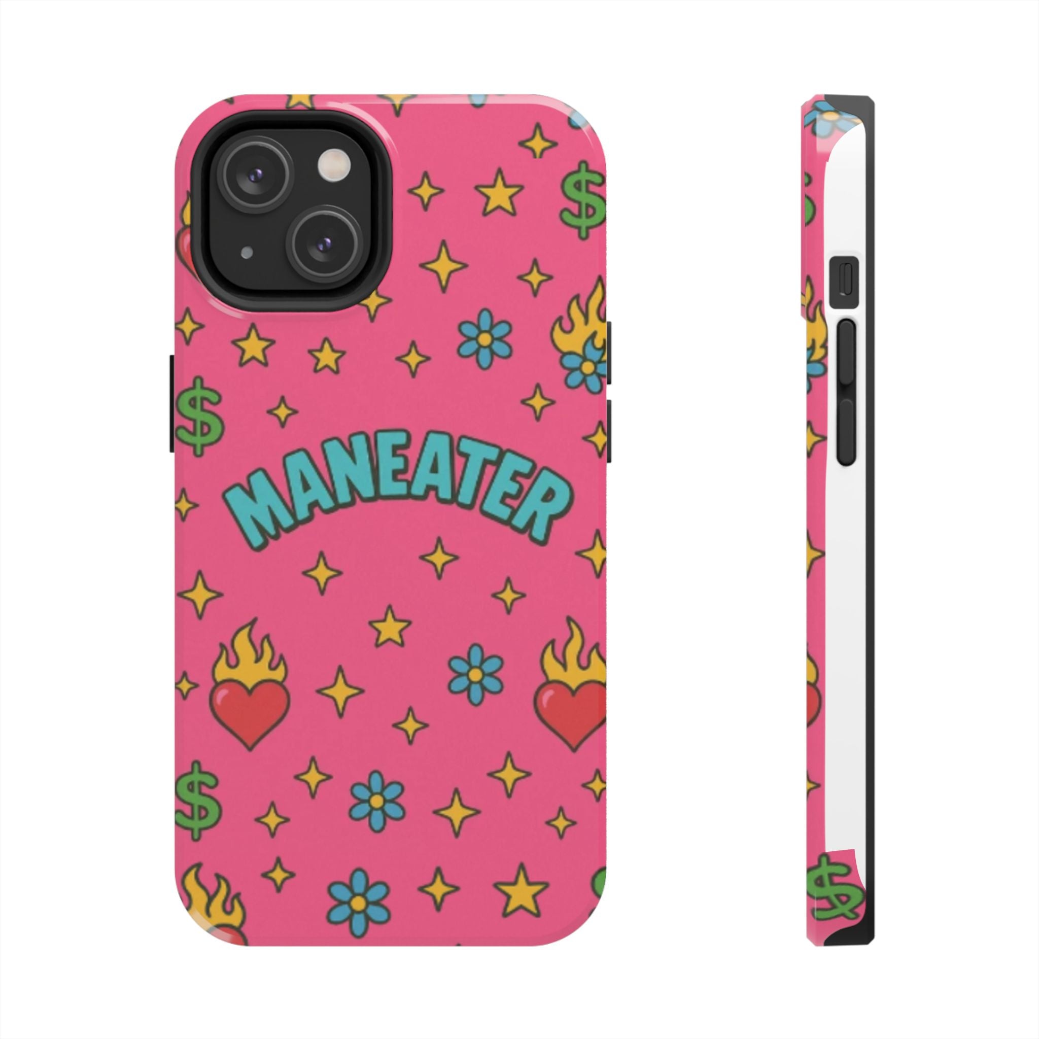 Maneater Flaming Heart Pink Phone Case
