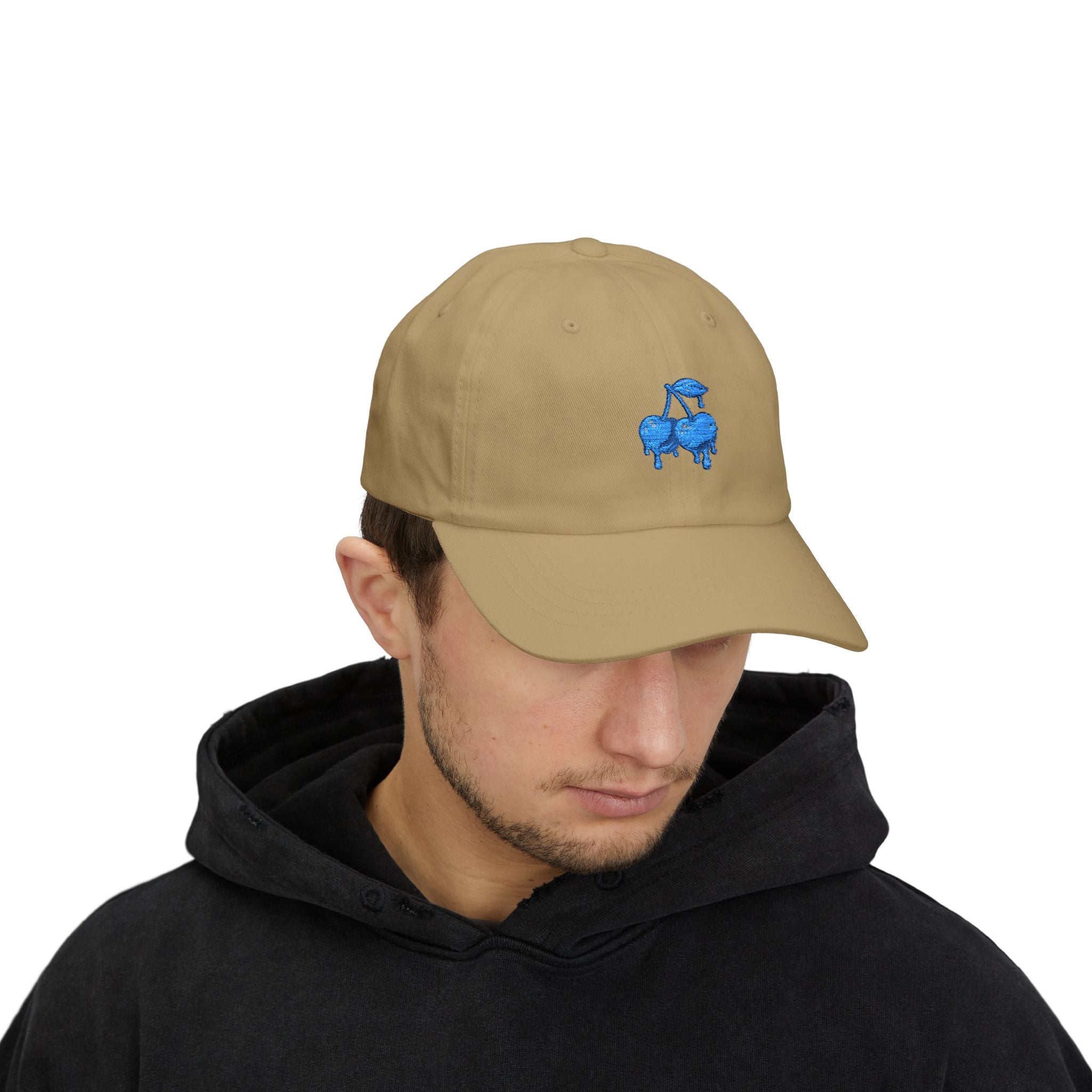 Drippy Blue Cherries Ball Cap Embroidered