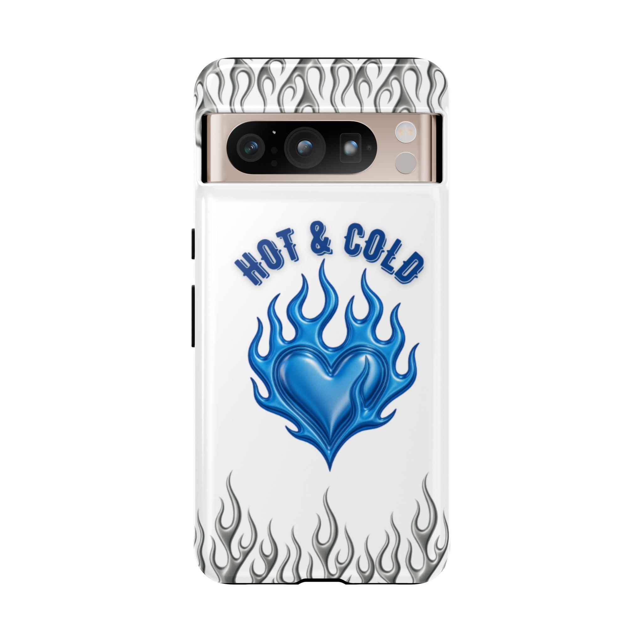 Hot & Cold Blue Flame Heart Phone Case
