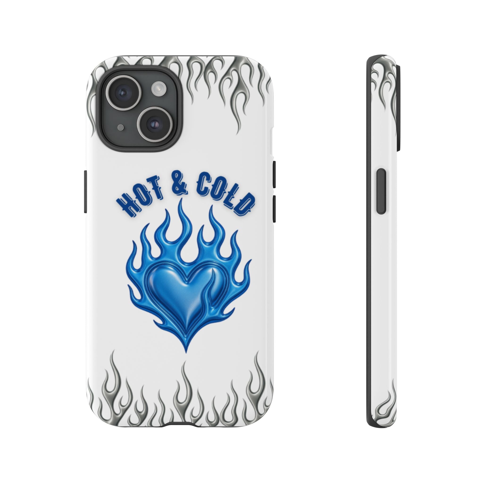 Hot & Cold Blue Flame Heart Phone Case