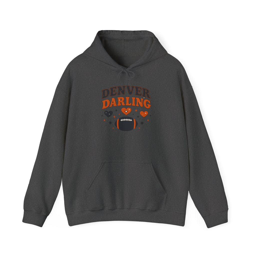 Denver Darling Hoodie — Cute Football Fan Pullover with Hearts