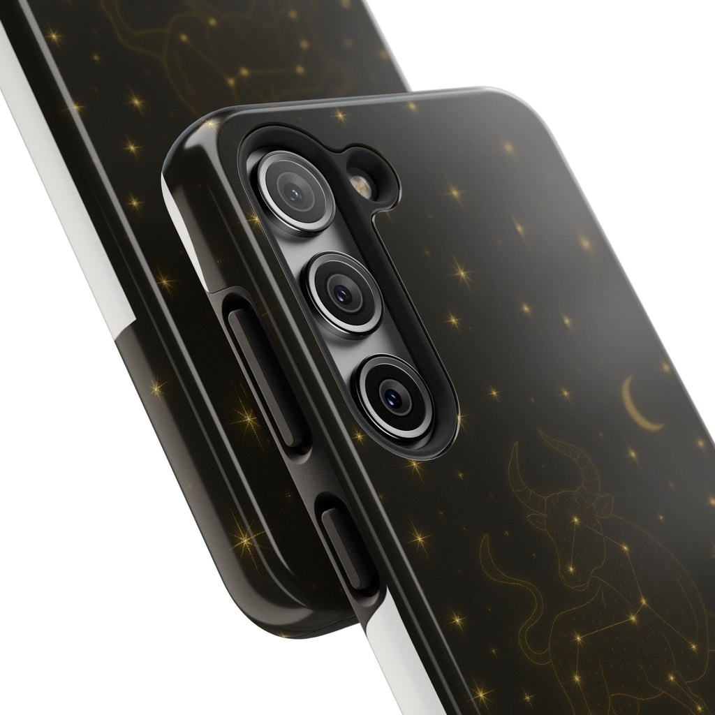 Taurus Constellation Tough Phone Case — Gold Zodiac Bull Phone Case