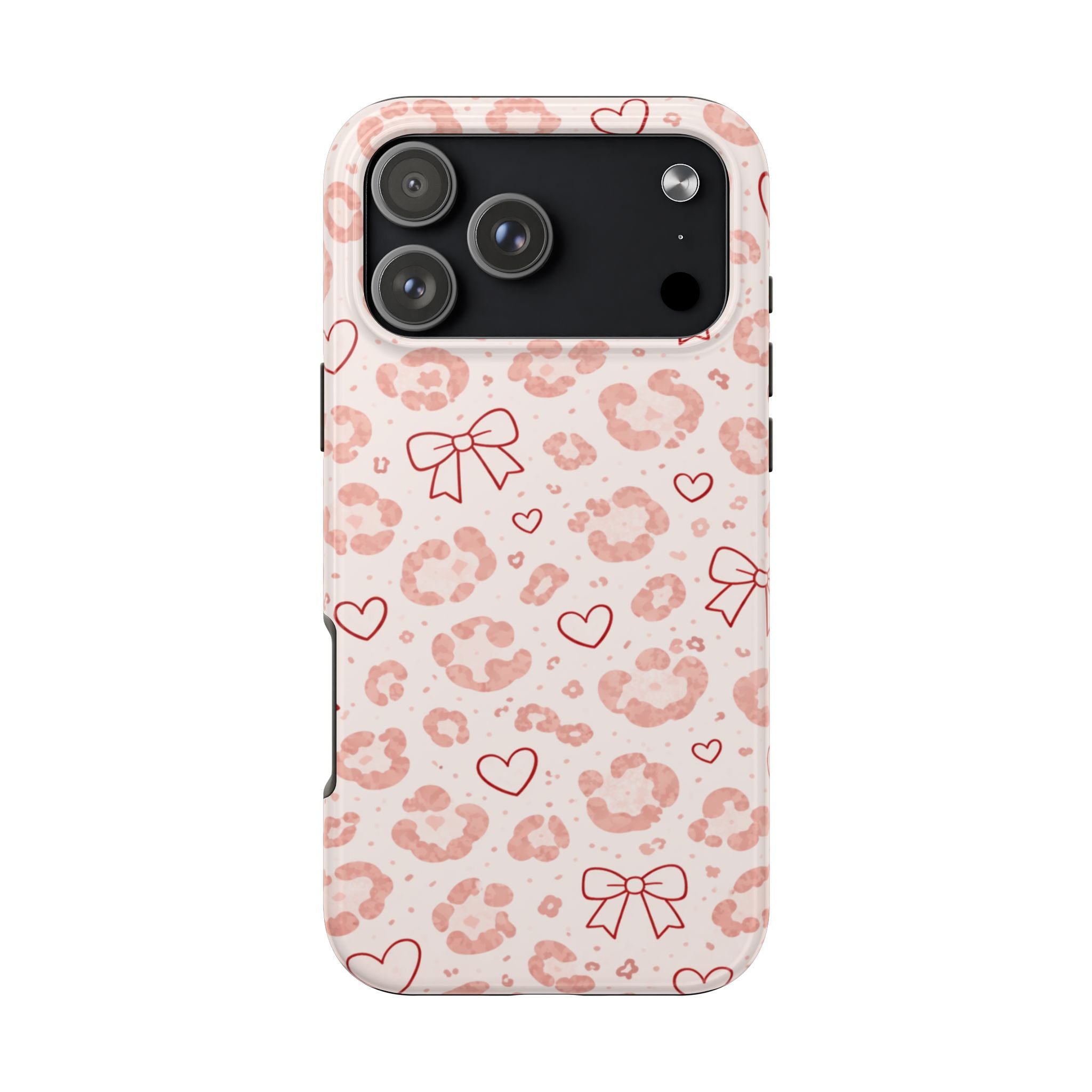 Pink Leopard, Hearts & Bows Phone Case
