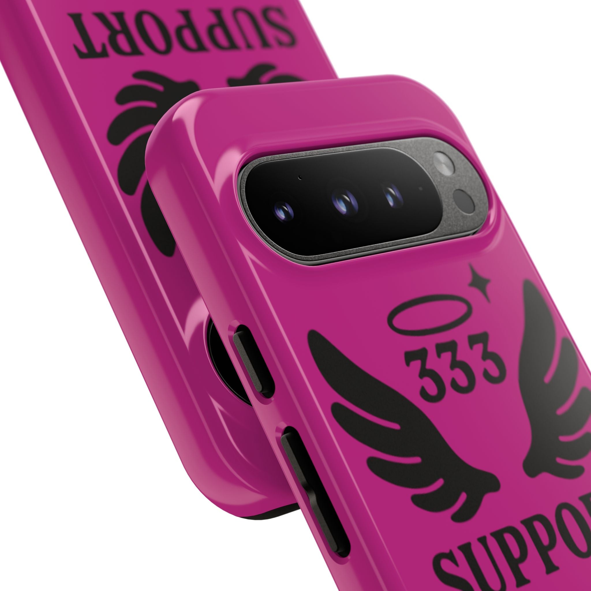 Black & Pink 333 Support Phone Case