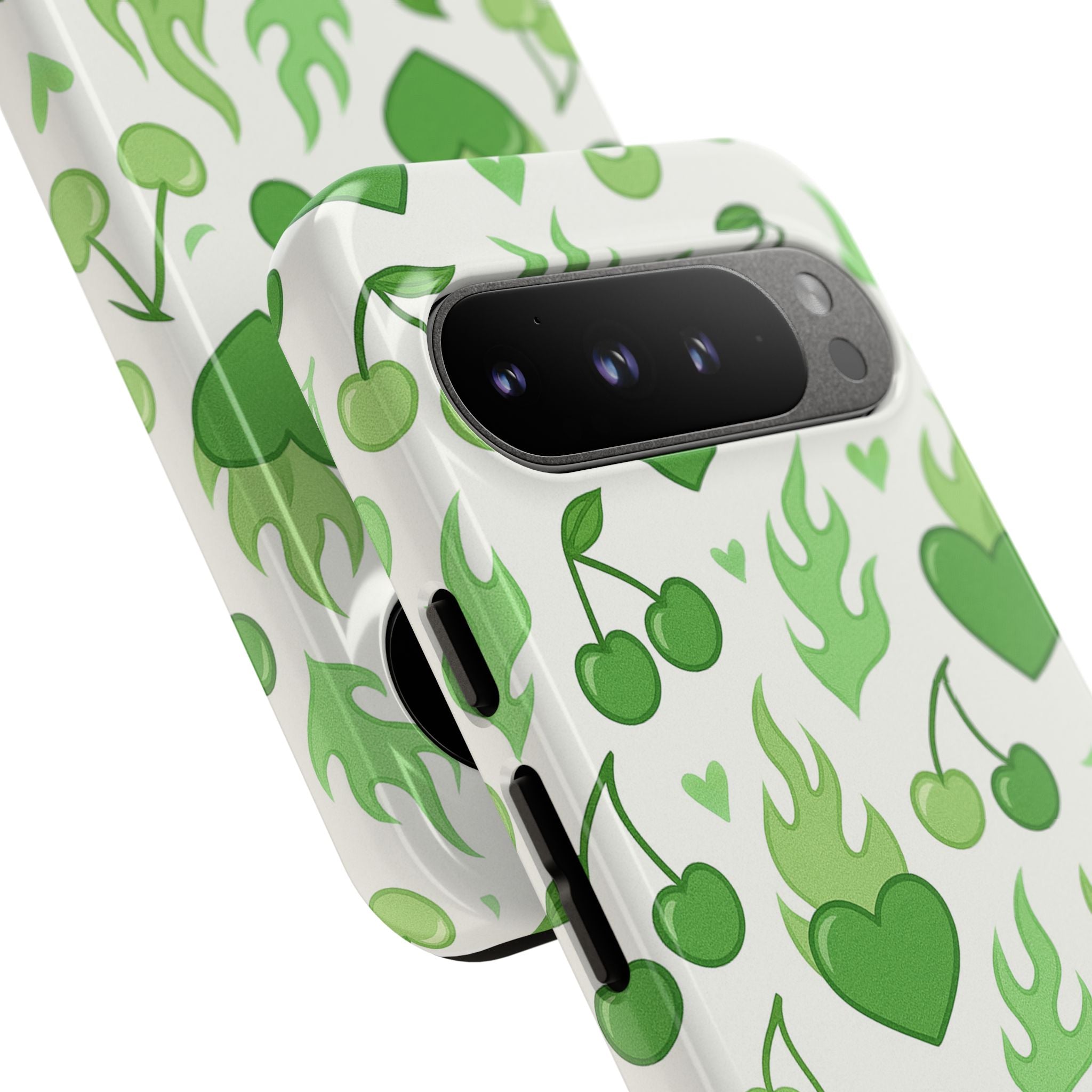 Green Flame Hearts Phone Case