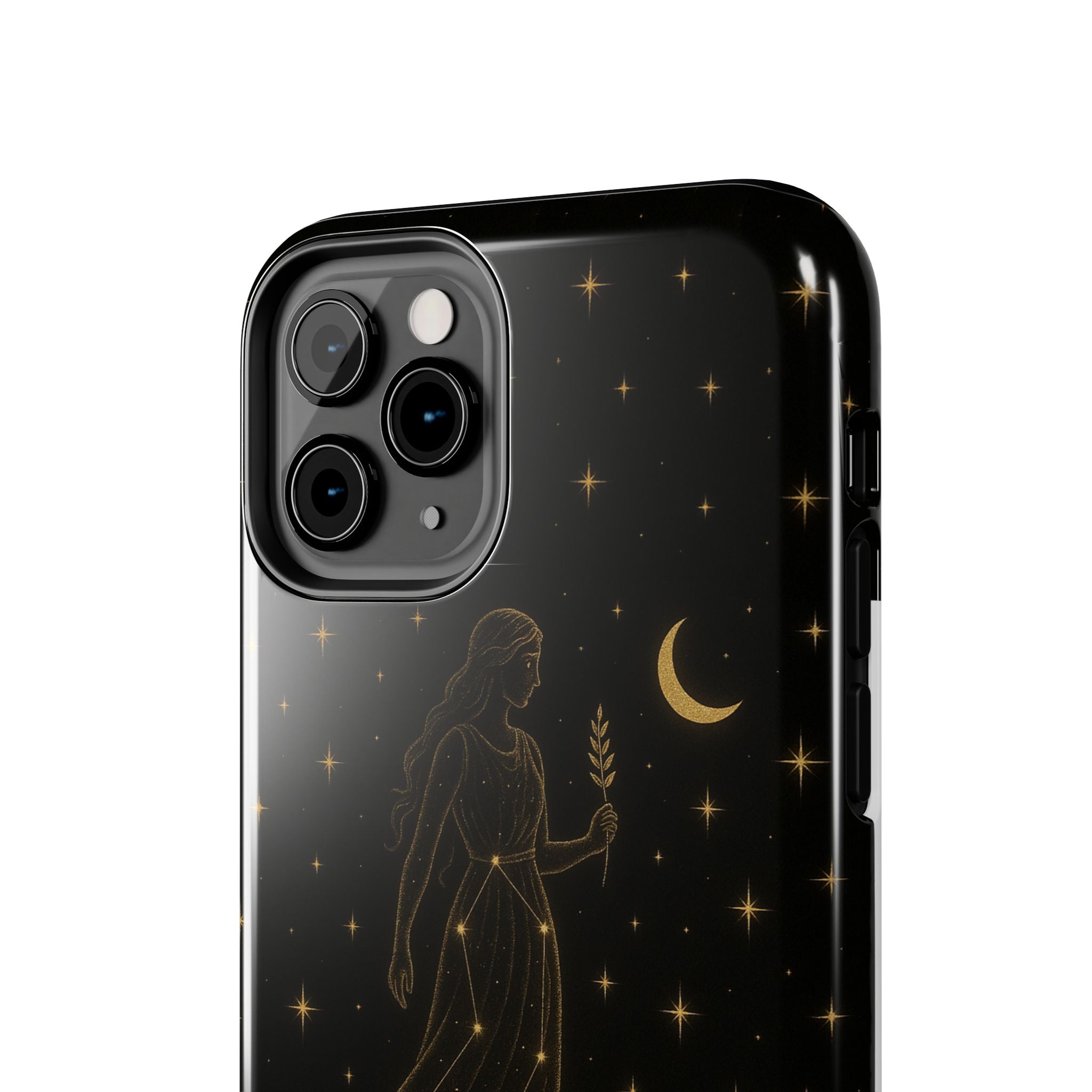 Virgo Tough Phone Case — Gold Constellation Zodiac Design