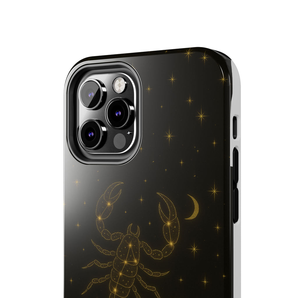 Scorpio Constellation Tough Phone Case — Black & Gold Zodiac Protection
