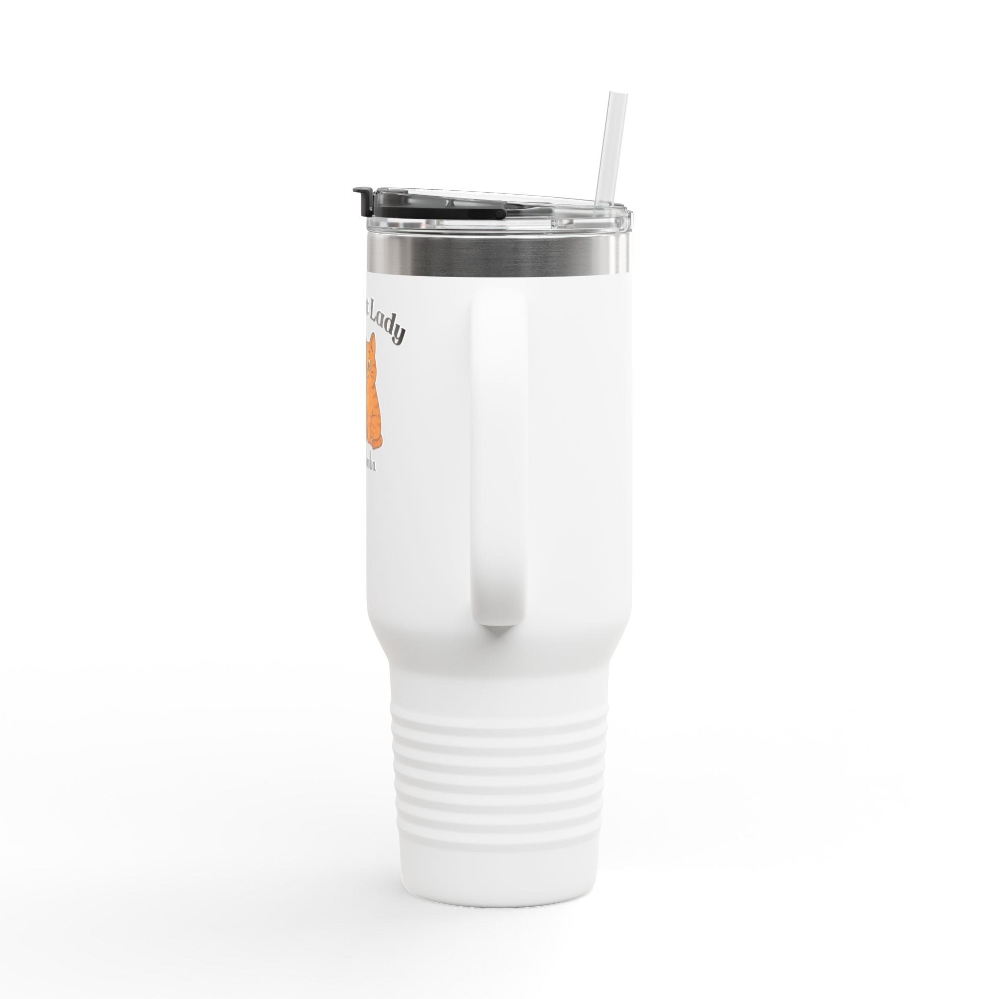 40oz Insulated Travel Mug — “Crazy Cat Lady” Personalized Pet Design