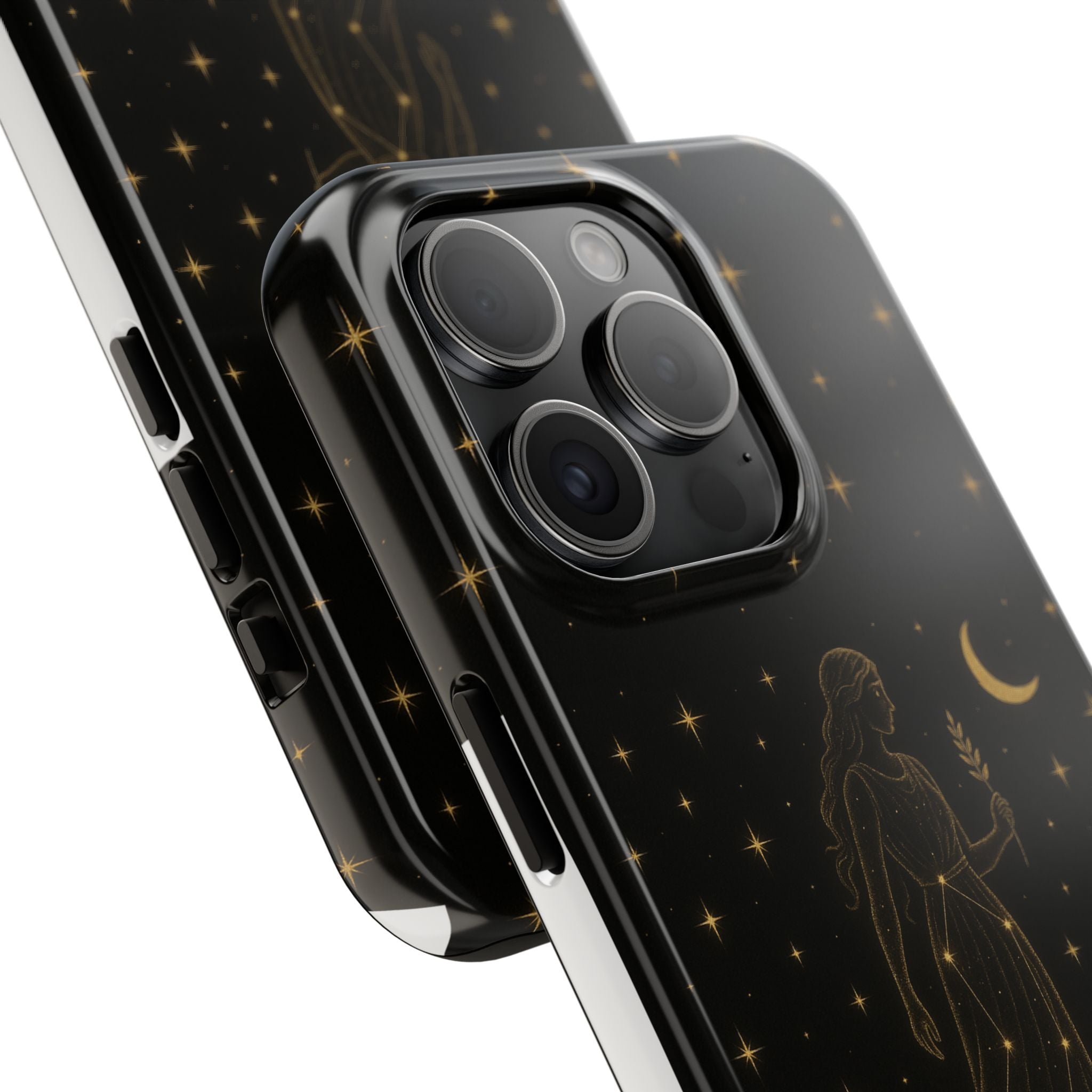 Virgo Tough Phone Case — Gold Constellation Zodiac Design