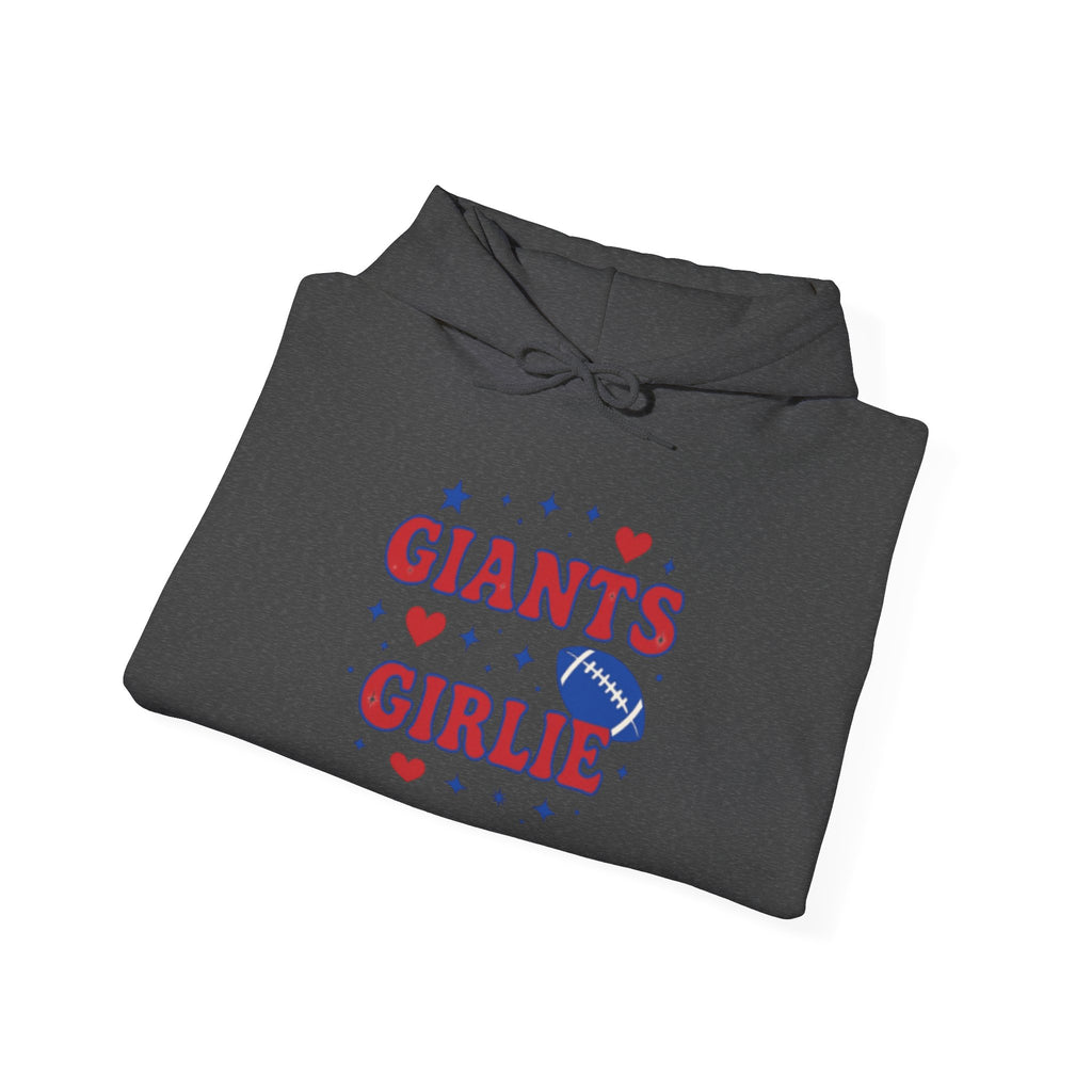 NY Football Red and Blue Girlie Hoodie - Cute Football Fan Pullover for Women & Girls