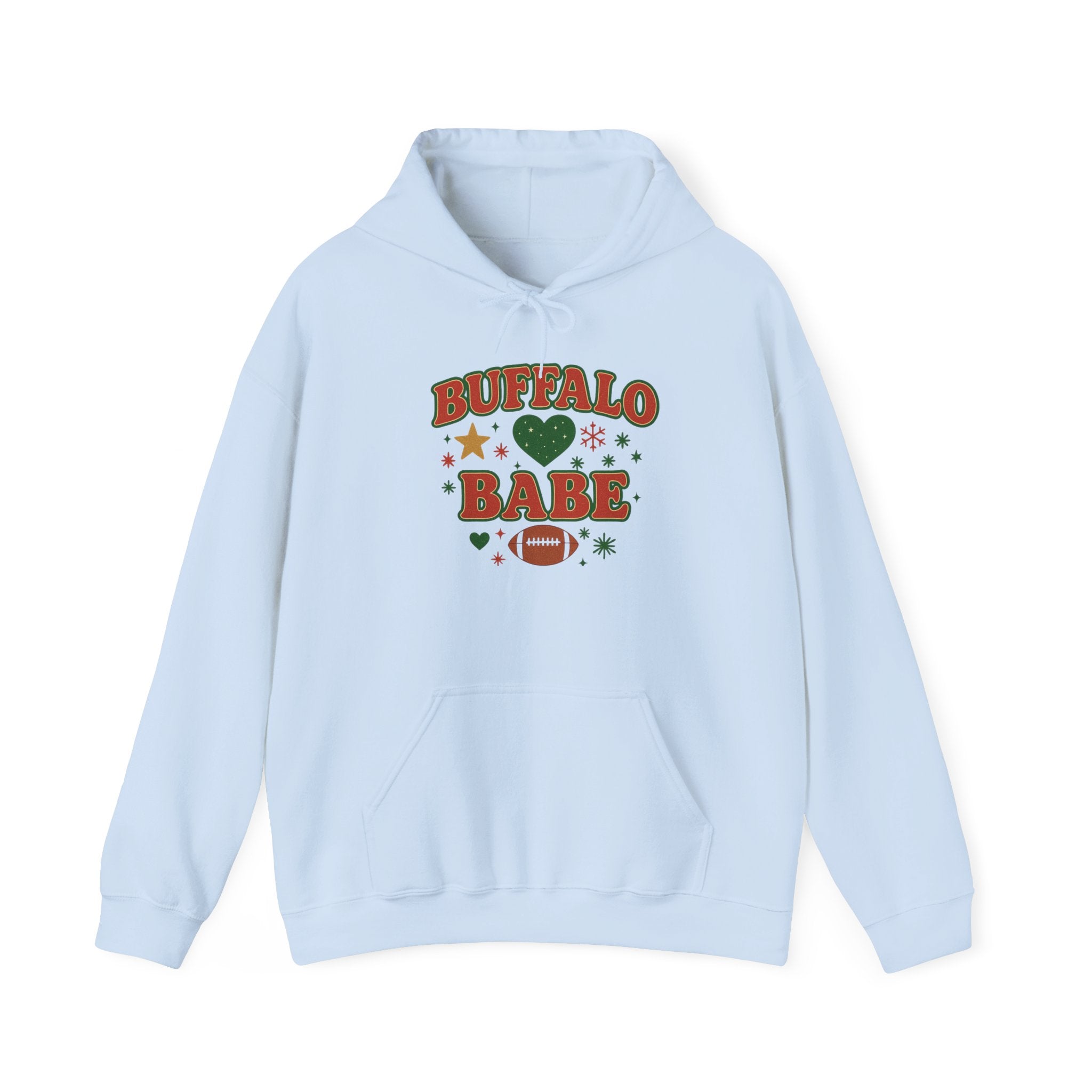 Hoodie — "Buffalo Babe" Christmas Style Football Graphic Pullover