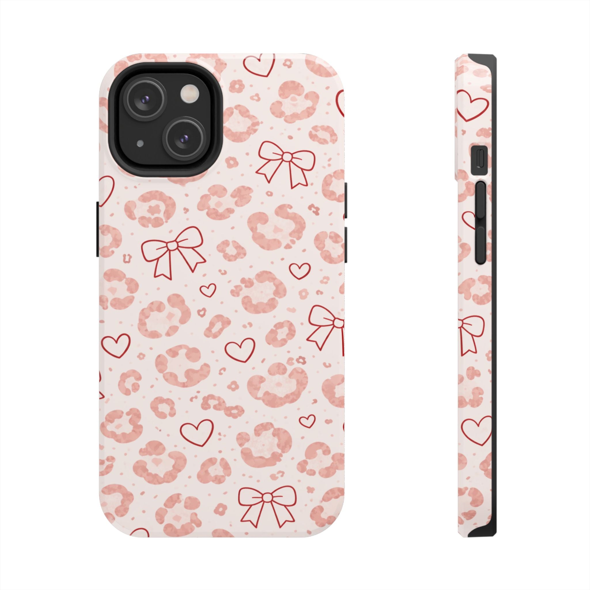 Pink Leopard, Hearts & Bows Phone Case