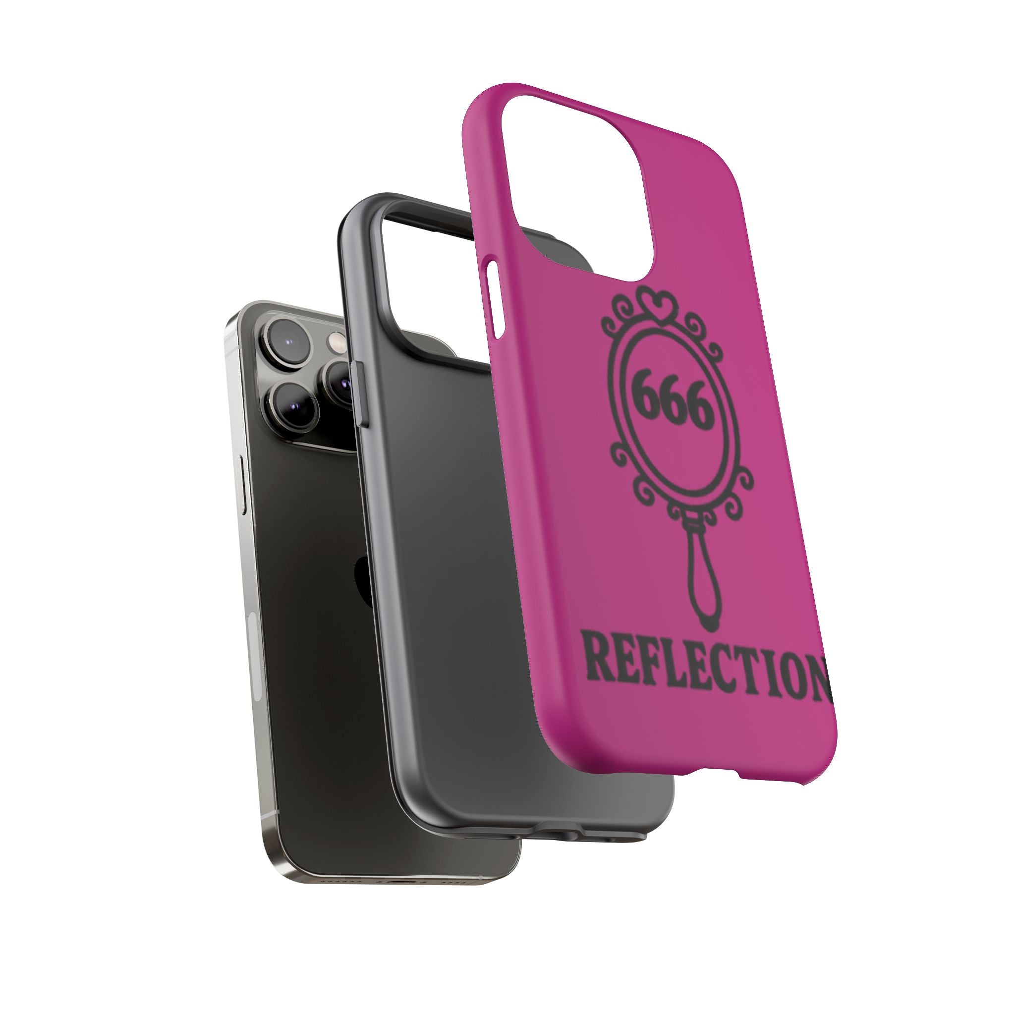Black & Pink 666 Reflection Phone Case