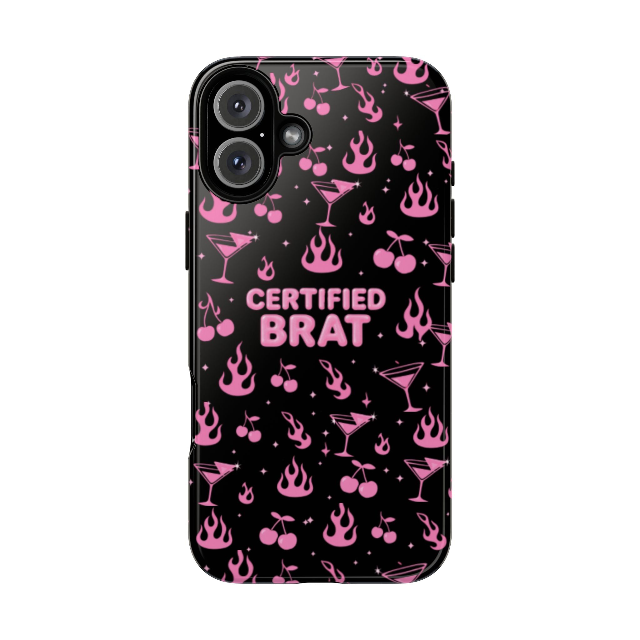 Black Certified Brat Pink Pattern Phone Case