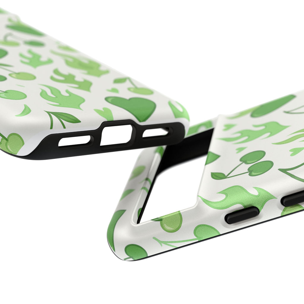 Green Flame Hearts Phone Case