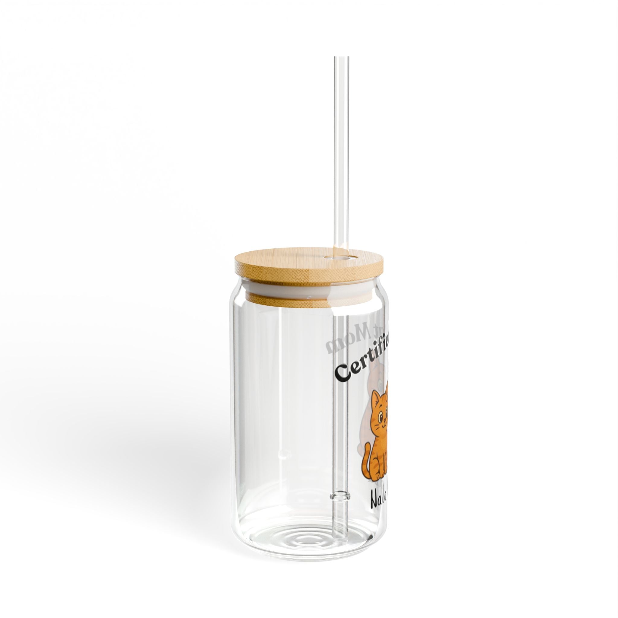 Custom Pets Glass Sipper - Personalized 16oz Tumbler with Straw