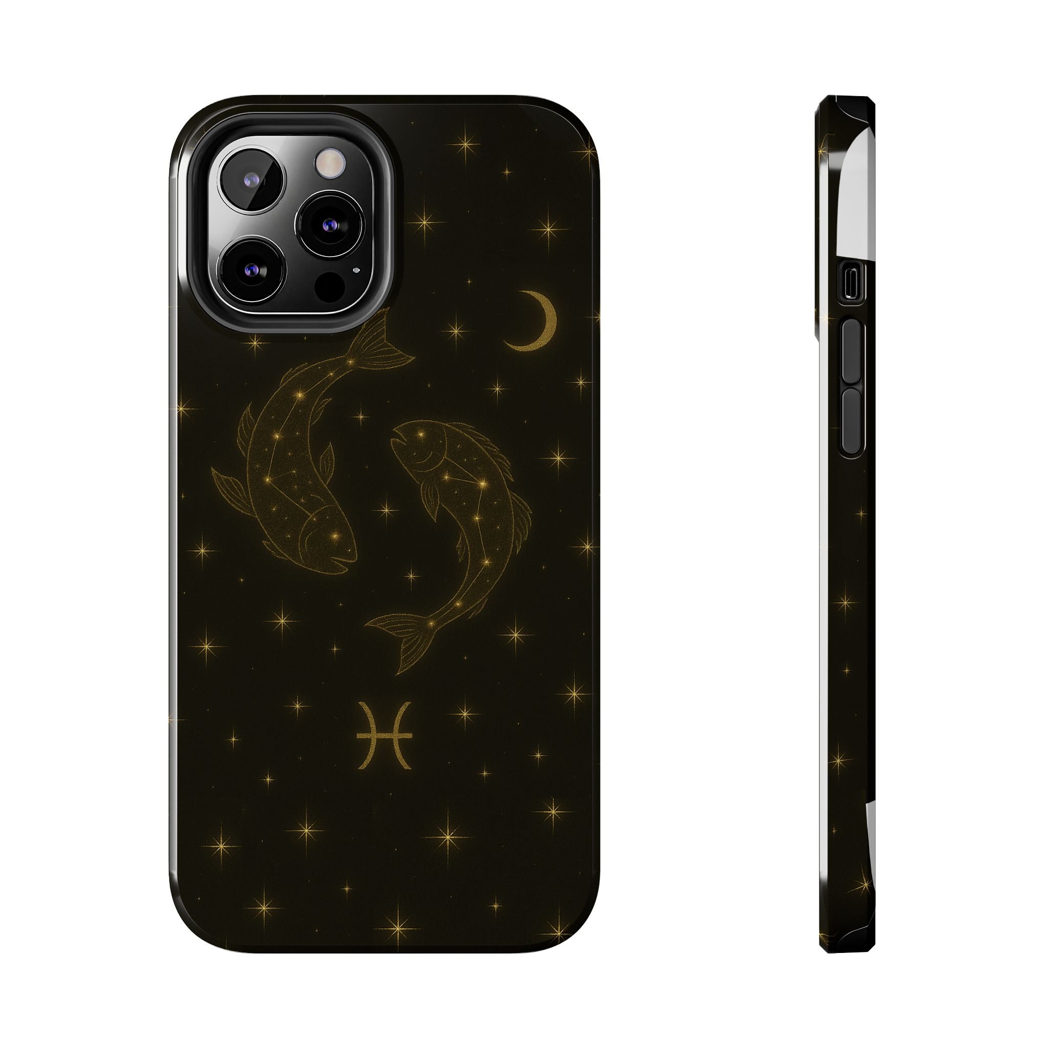 Pisces Zodiac Tough Phone Case — Gold Koi Constellation Design