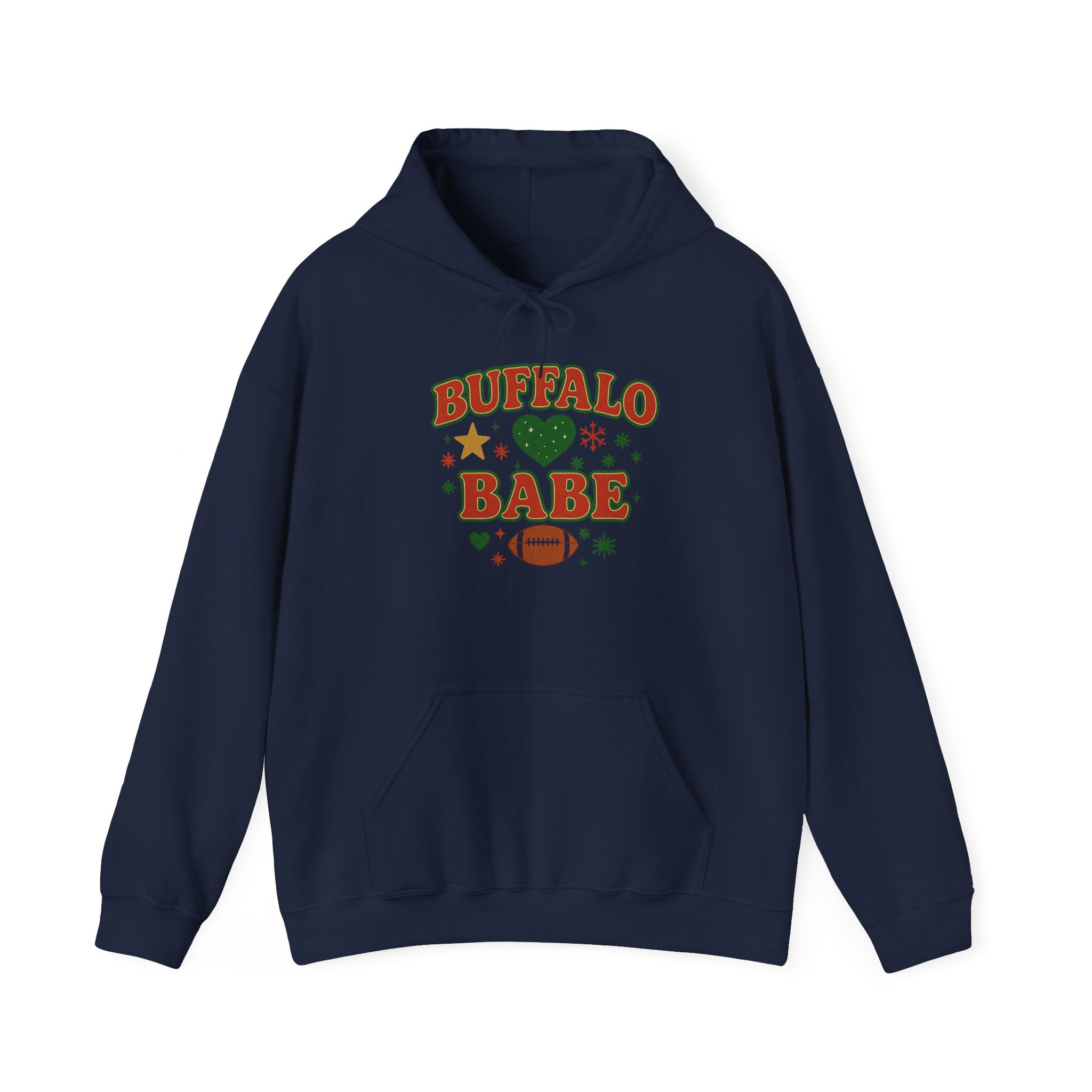 Hoodie — "Buffalo Babe" Christmas Style Football Graphic Pullover