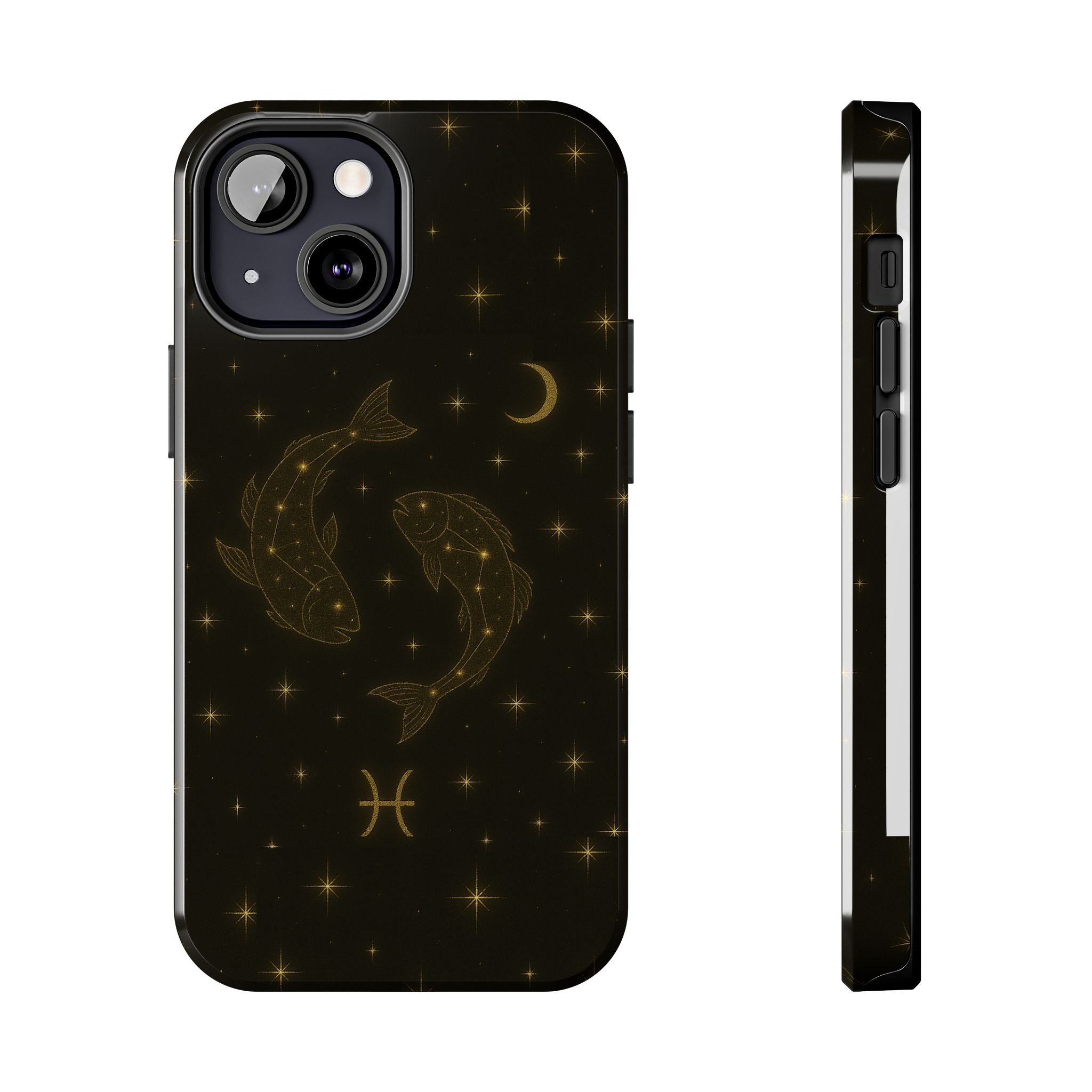 Pisces Zodiac Tough Phone Case — Gold Koi Constellation Design