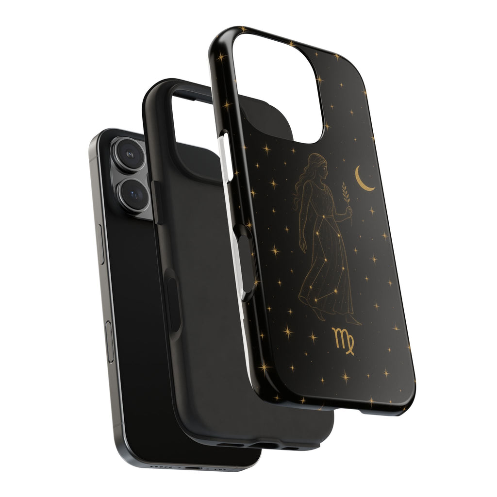 Virgo Tough Phone Case — Gold Constellation Zodiac Design
