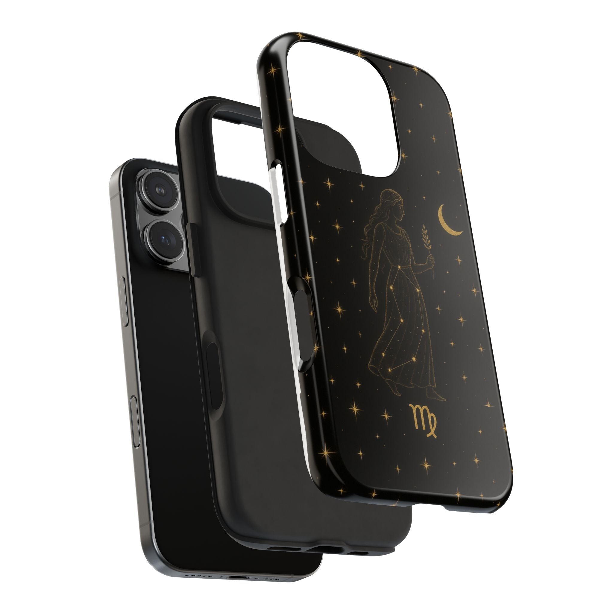 Virgo Tough Phone Case — Gold Constellation Zodiac Design