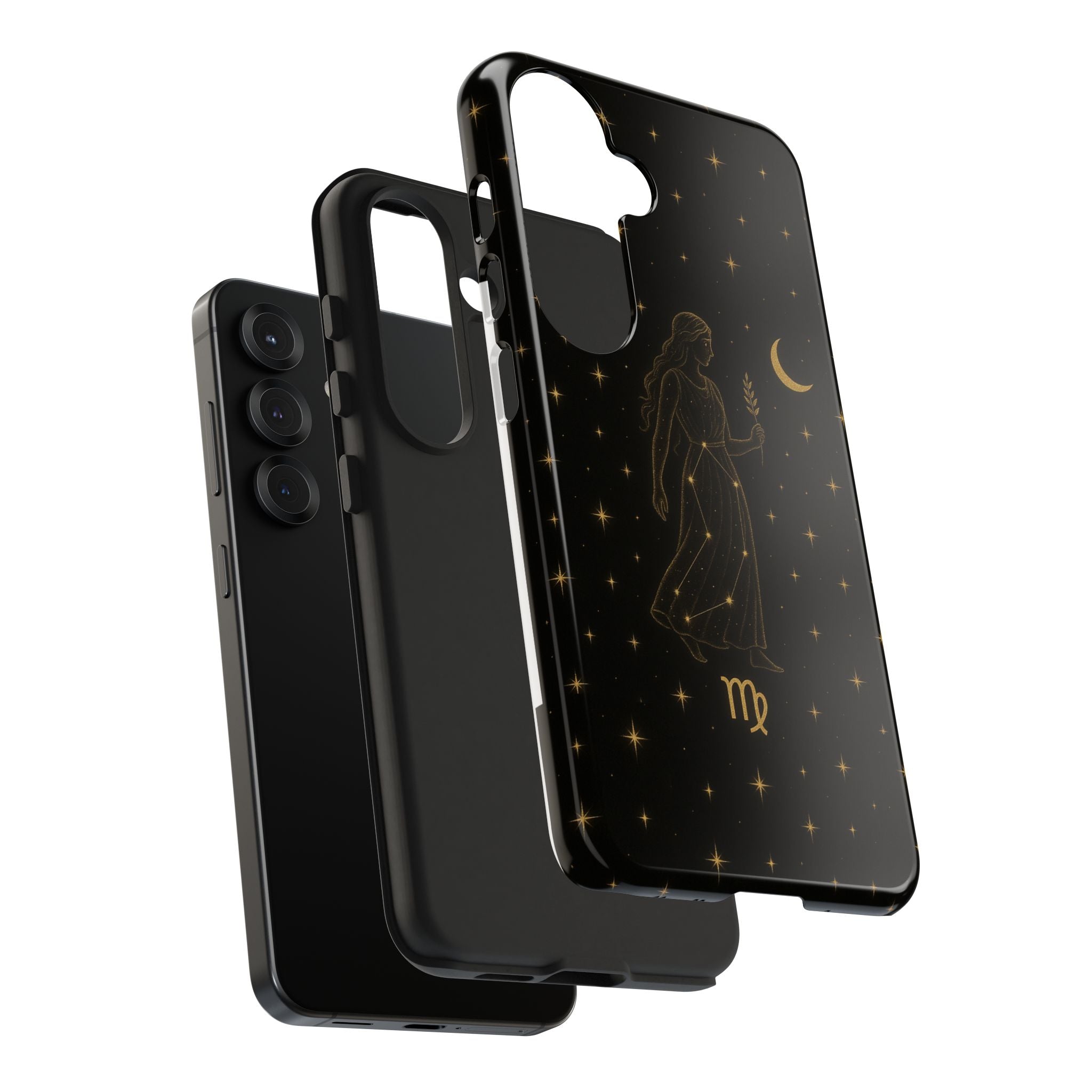 Virgo Tough Phone Case — Gold Constellation Zodiac Design