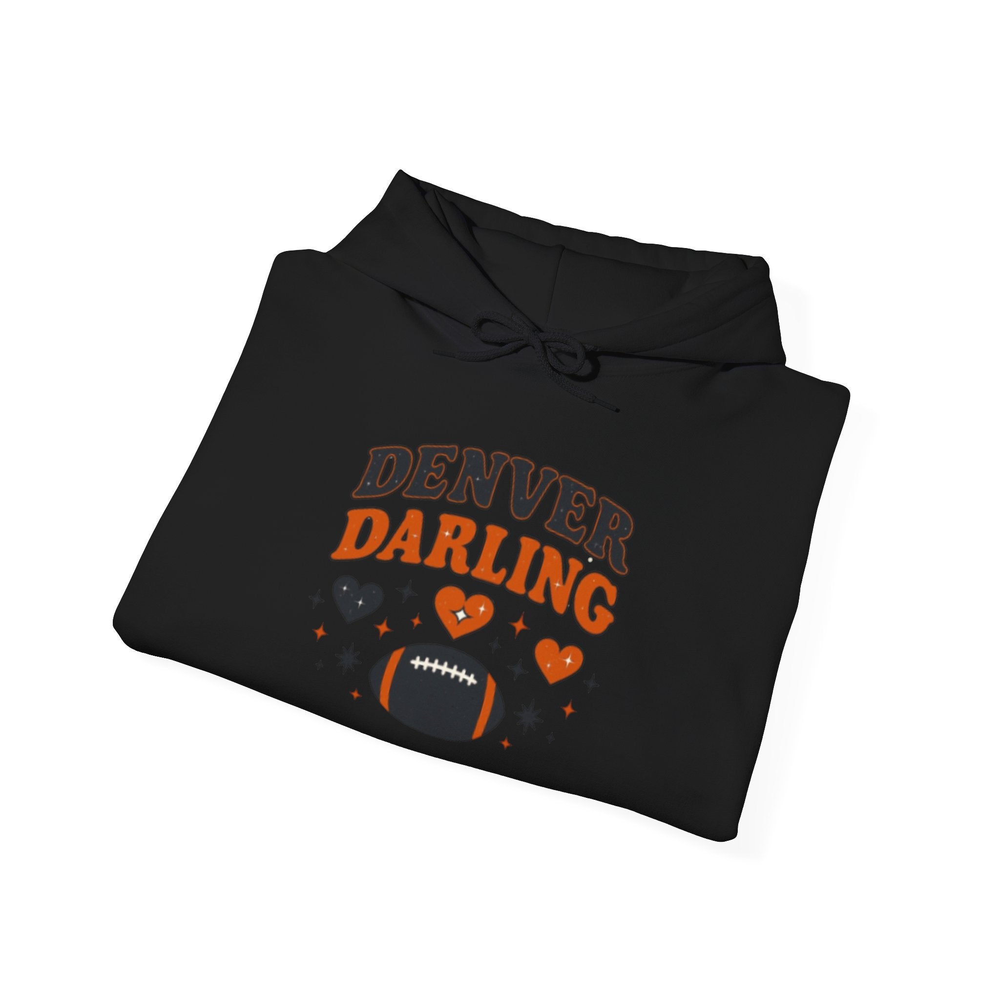 Denver Darling Hoodie — Cute Football Fan Pullover with Hearts