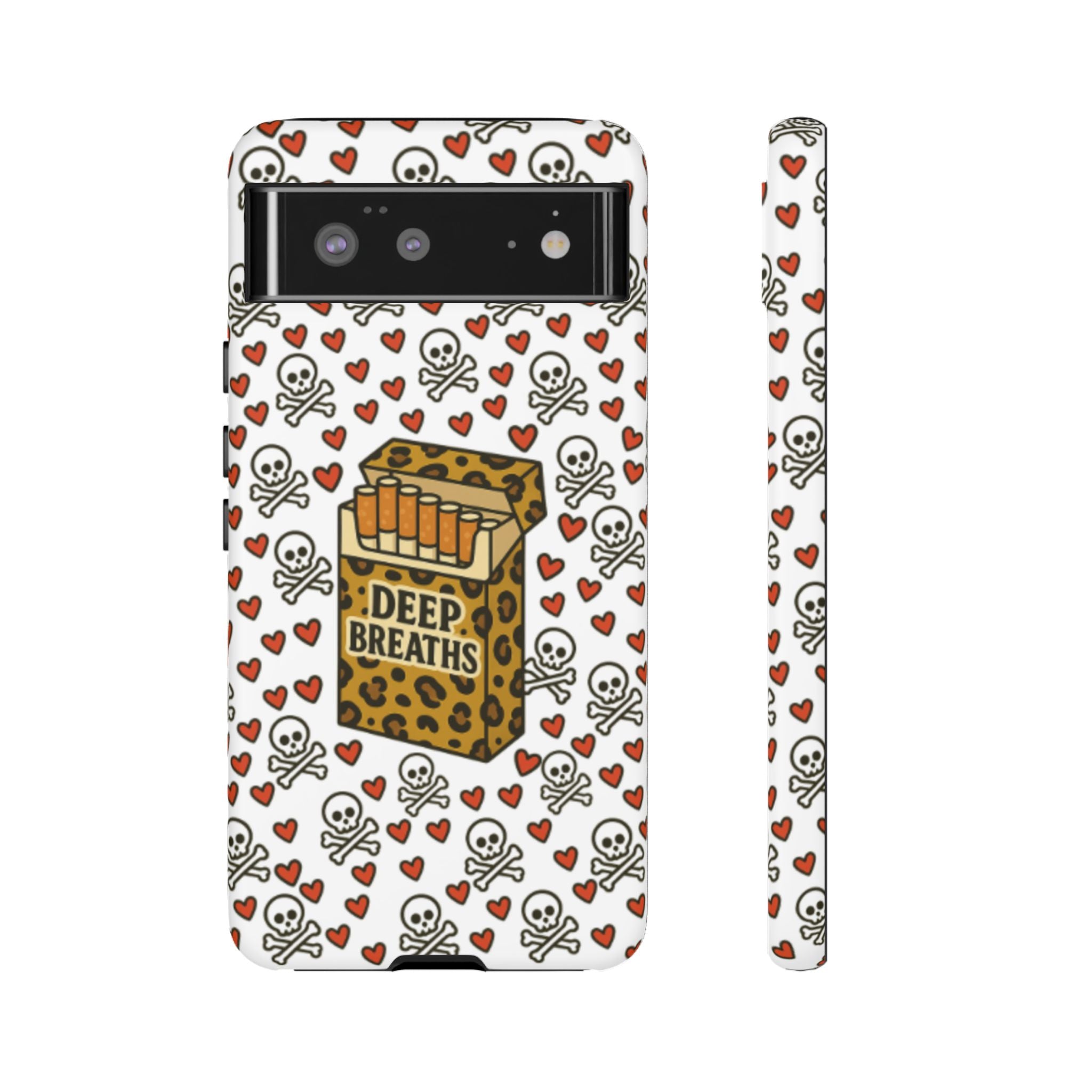 'Deep Breaths' Cigs & Skulls Phone Case
