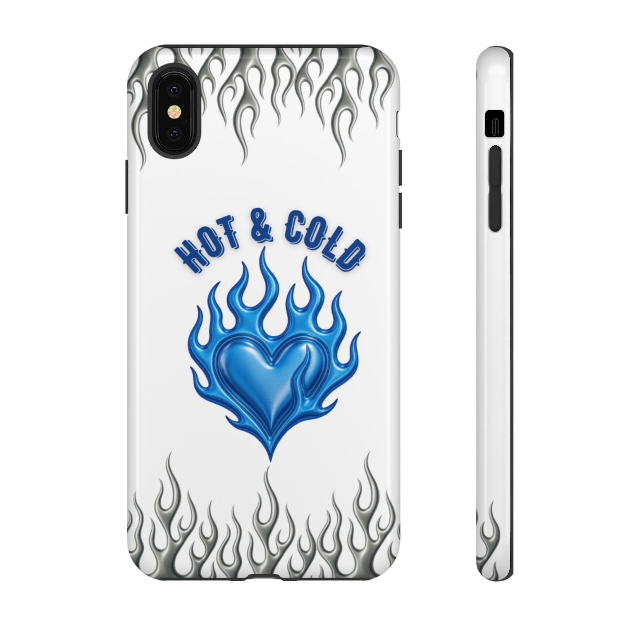 Hot & Cold Blue Flame Heart Phone Case