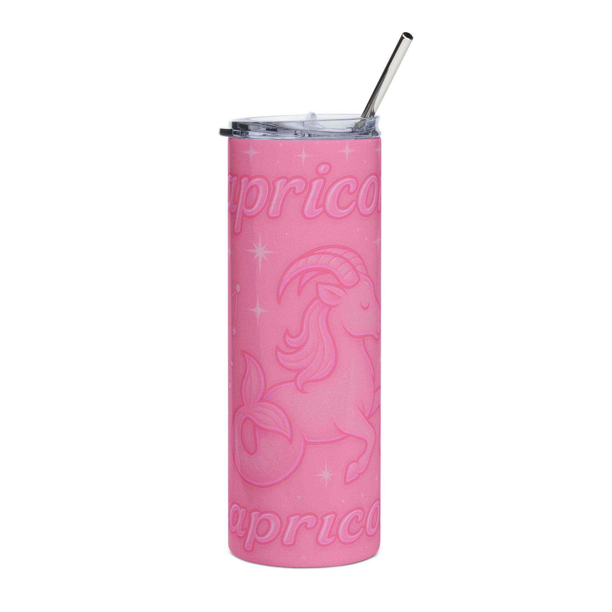 Capricorn Pink Zodiac Tumbler — 20oz Stainless Steel Travel Cup