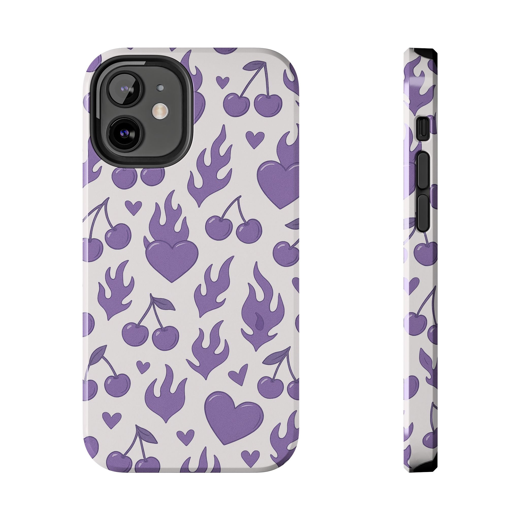 Purple Flaming Heart Phone Case