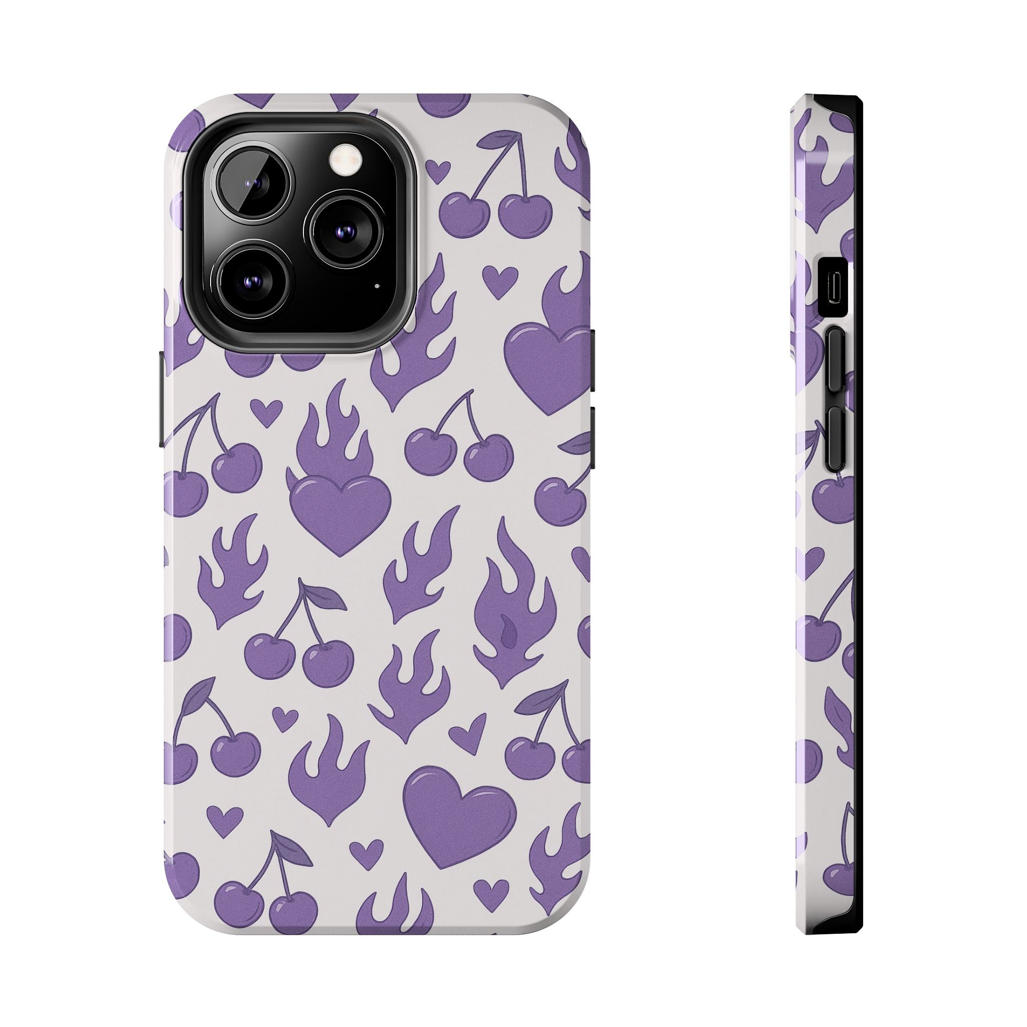 Purple Flaming Heart Phone Case