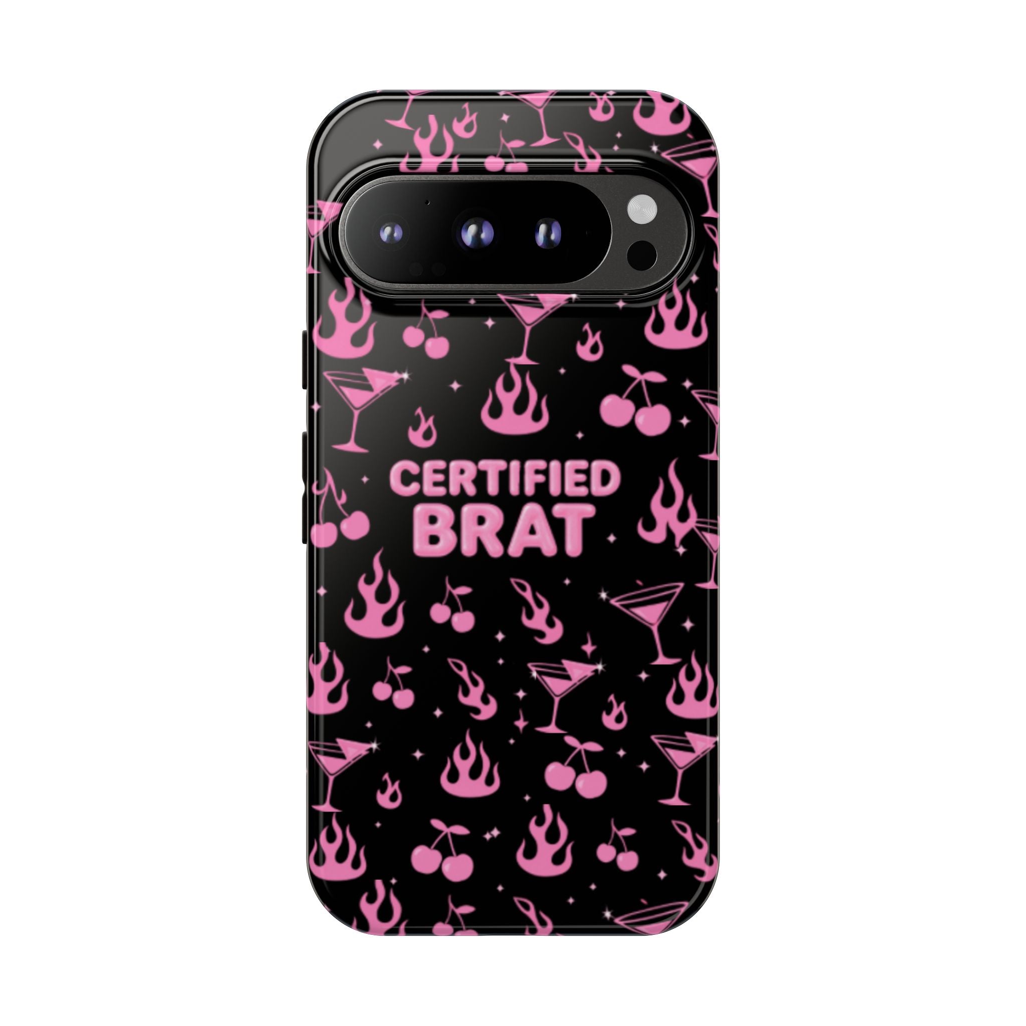 Black Certified Brat Pink Pattern Phone Case