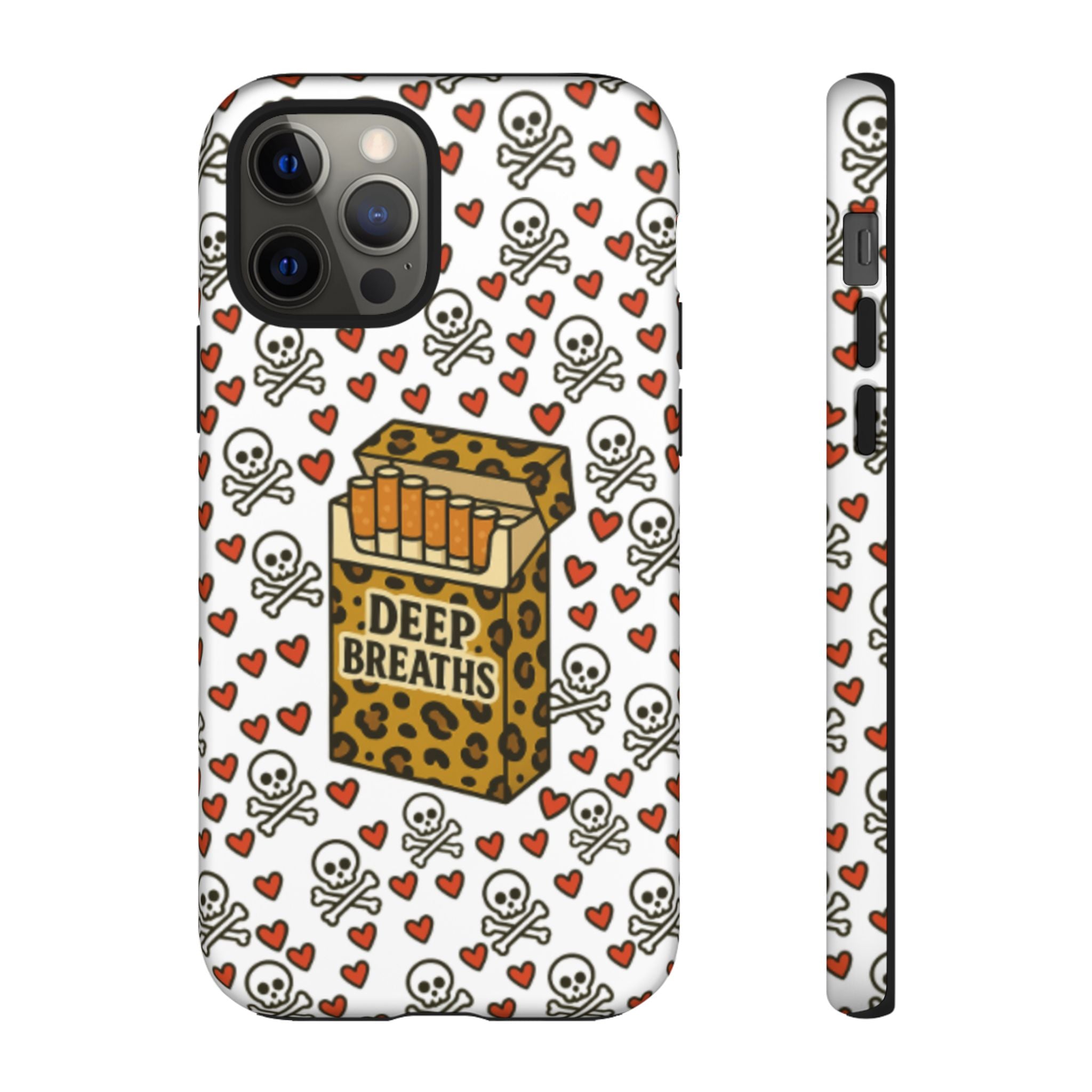 'Deep Breaths' Cigs & Skulls Phone Case