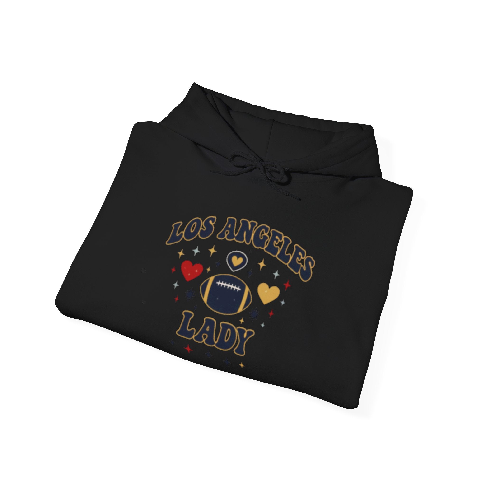 Los Angeles Lady Hoodie – Cute Heart & FootballGraphic Pullover