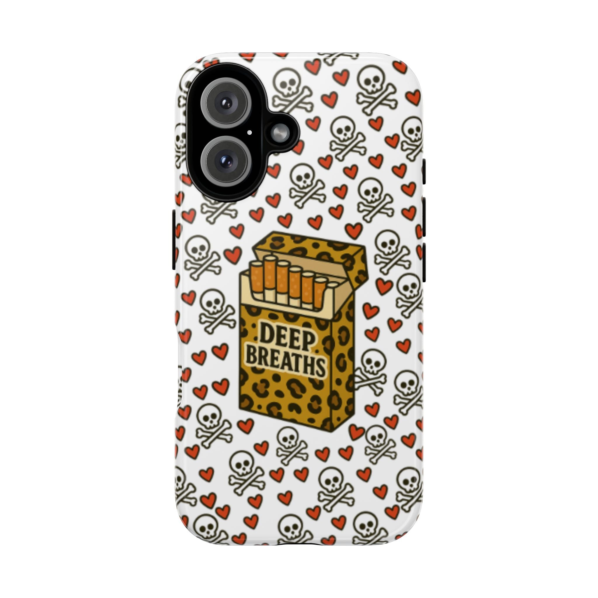 'Deep Breaths' Cigs & Skulls Phone Case