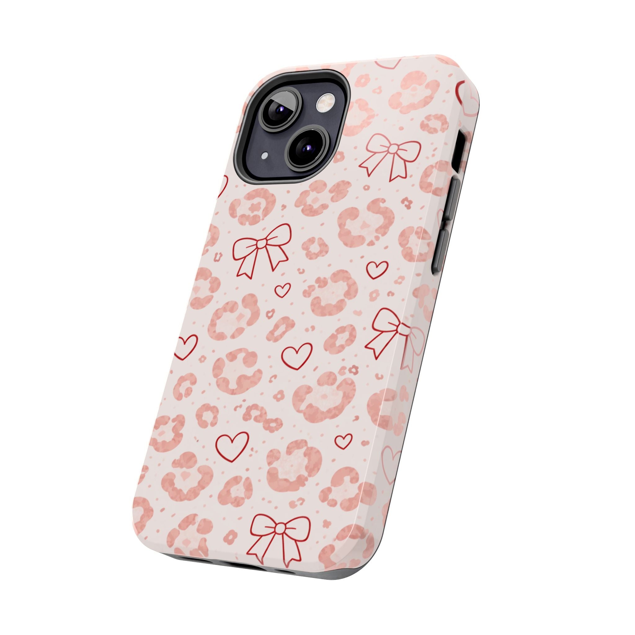 Pink Leopard, Hearts & Bows Phone Case