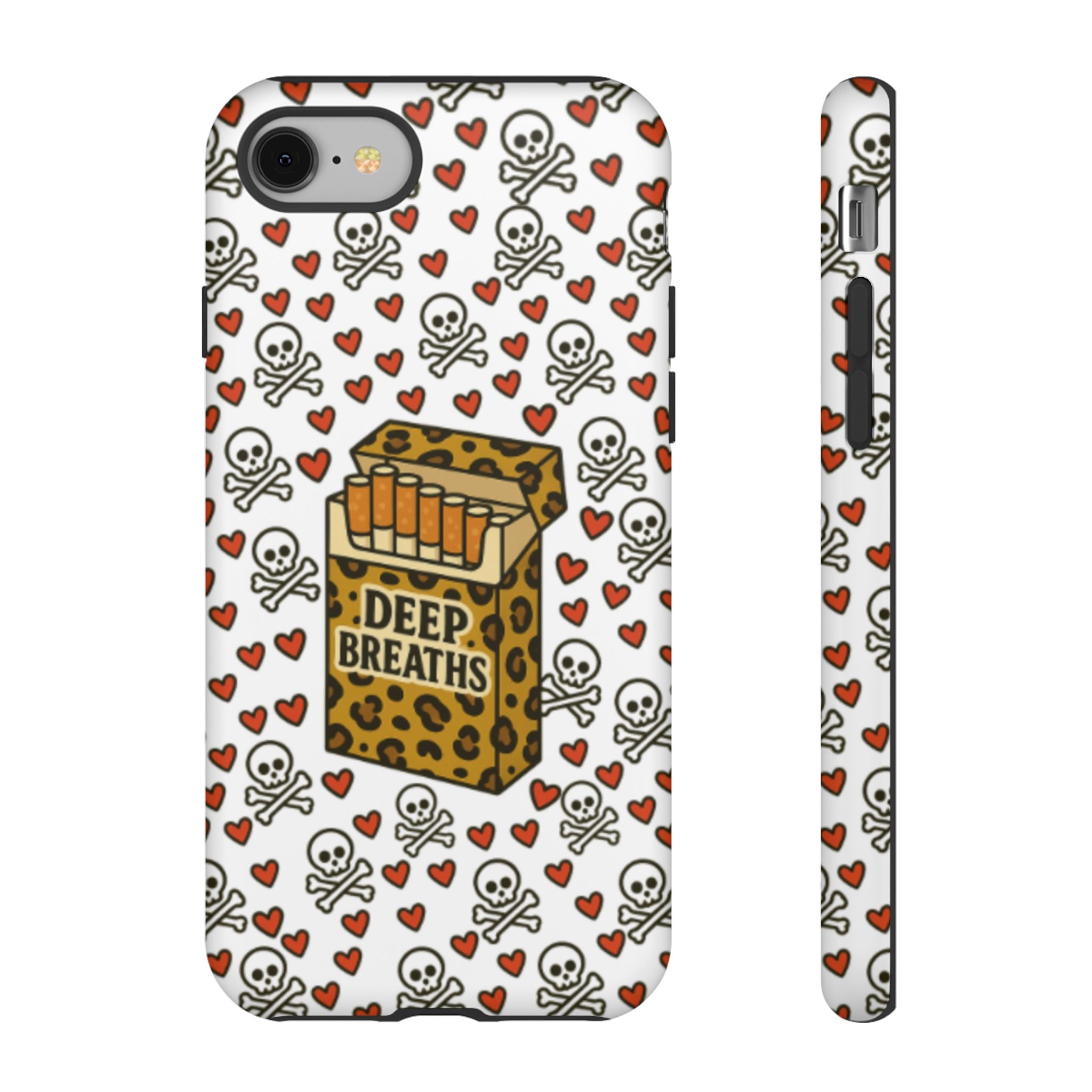 'Deep Breaths' Cigs & Skulls Phone Case