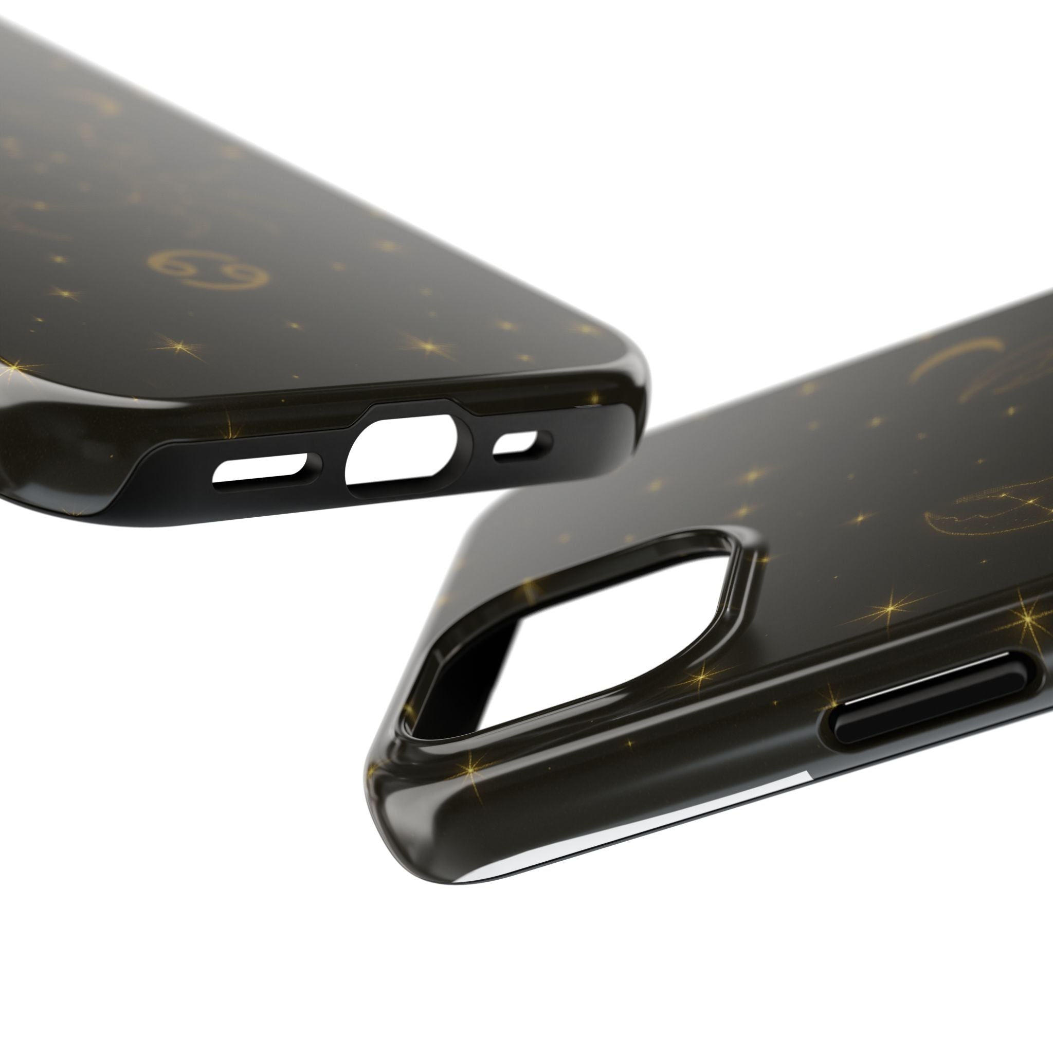 Cancer Zodiac Tough Phone Case — Gold Constellation Crab with Crescent Moon