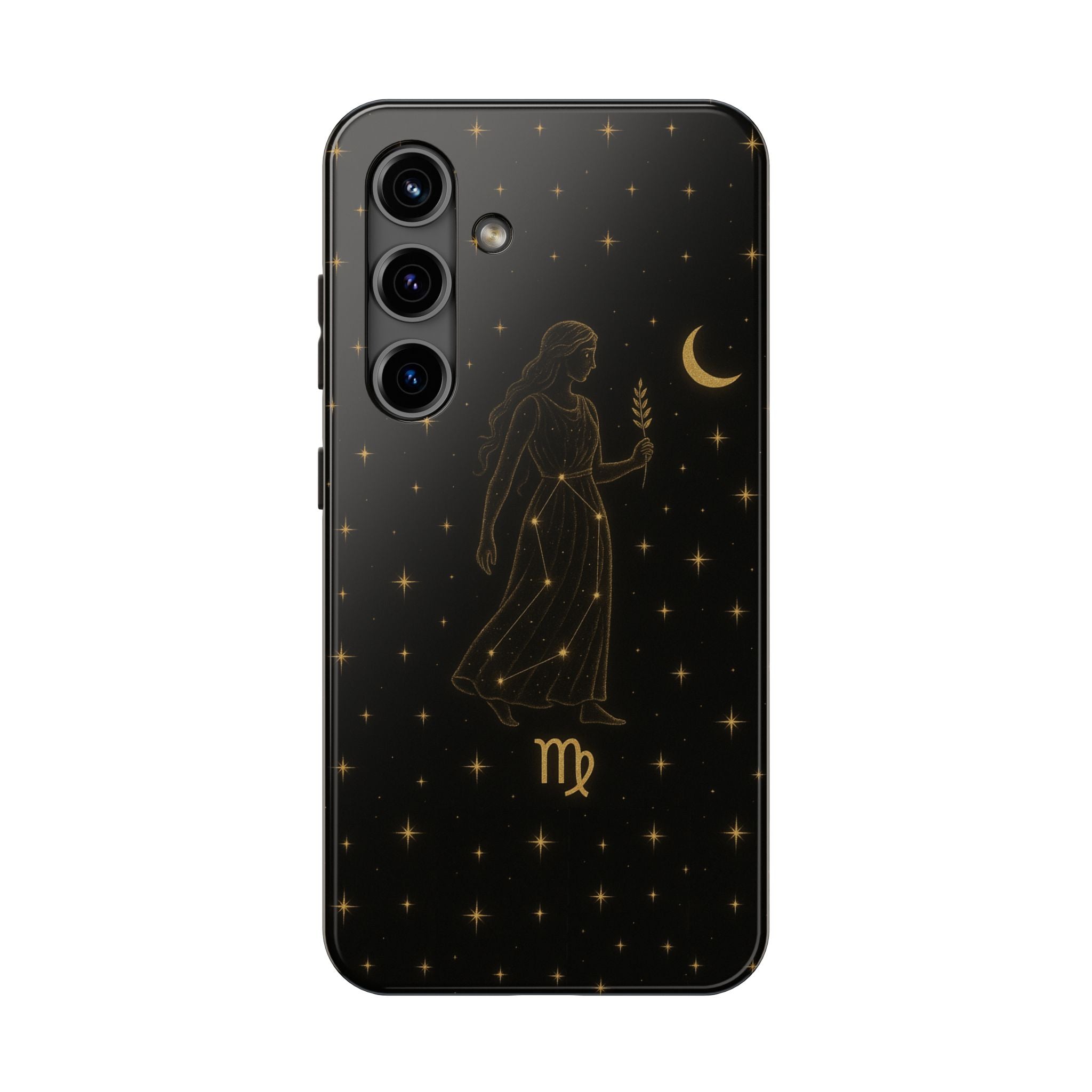 Virgo Tough Phone Case — Gold Constellation Zodiac Design