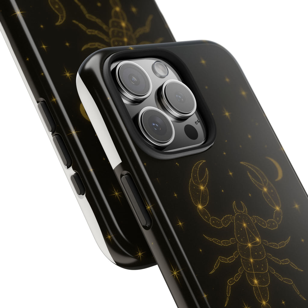 Scorpio Constellation Tough Phone Case — Black & Gold Zodiac Protection