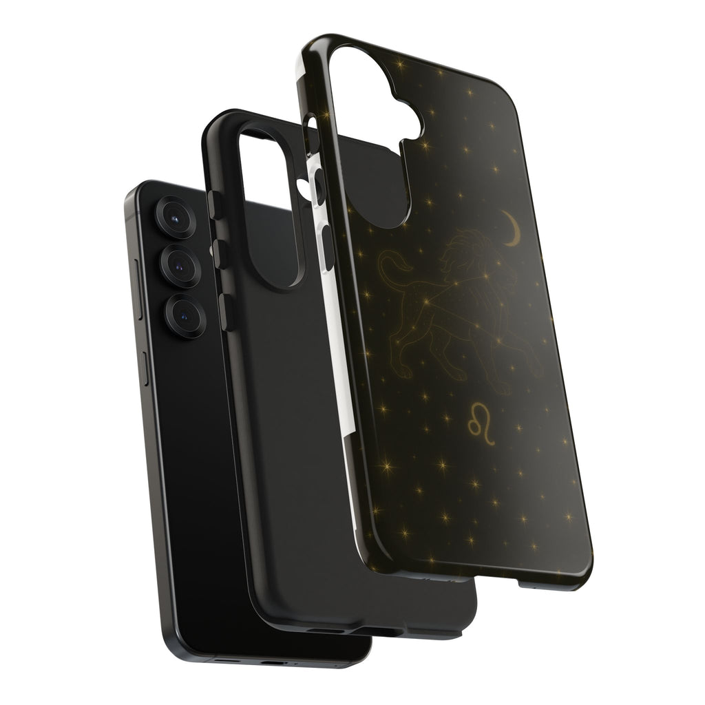 Leo Constellation Tough Phone Case — Zodiac Lion Design with Moon & Stars