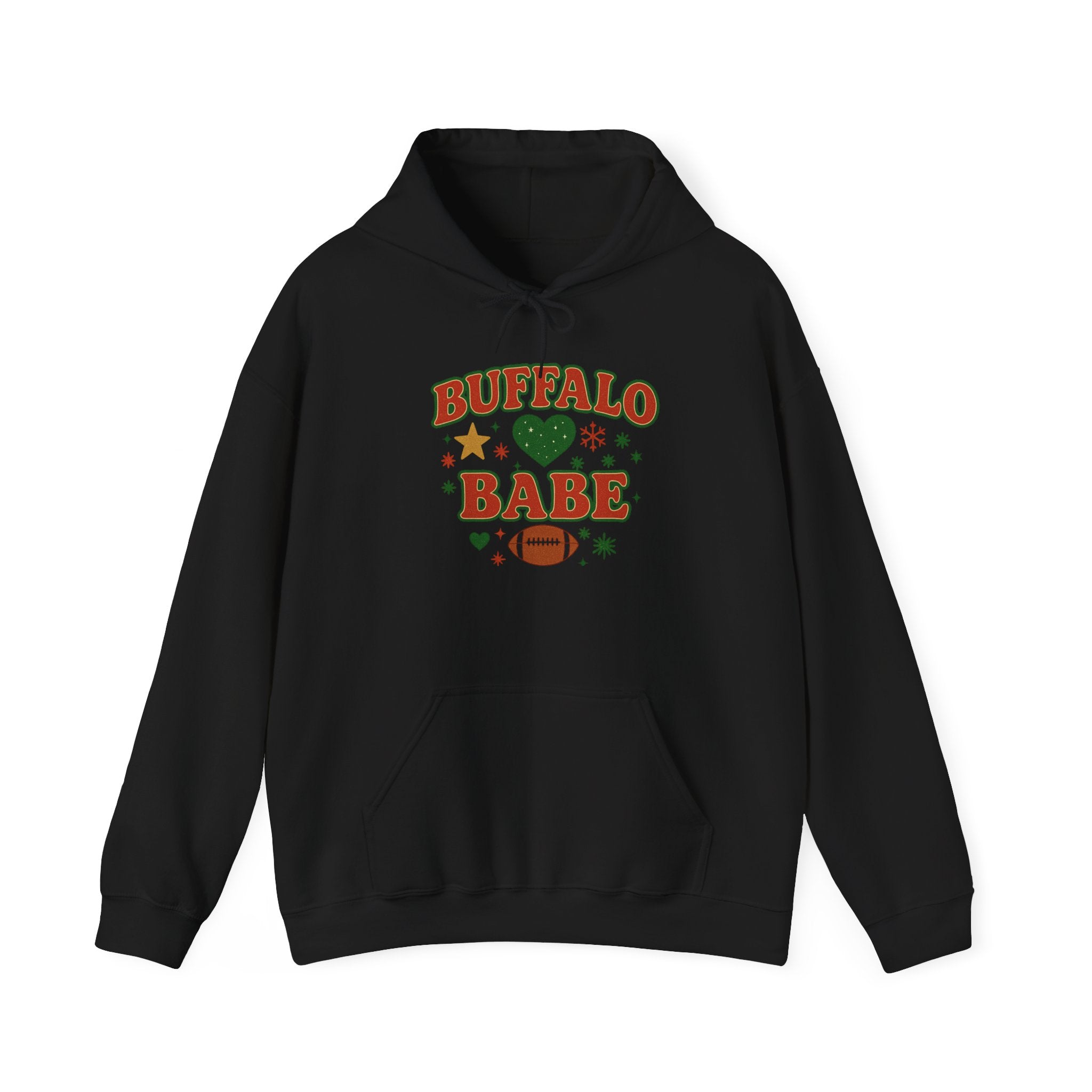 Hoodie — "Buffalo Babe" Christmas Style Football Graphic Pullover