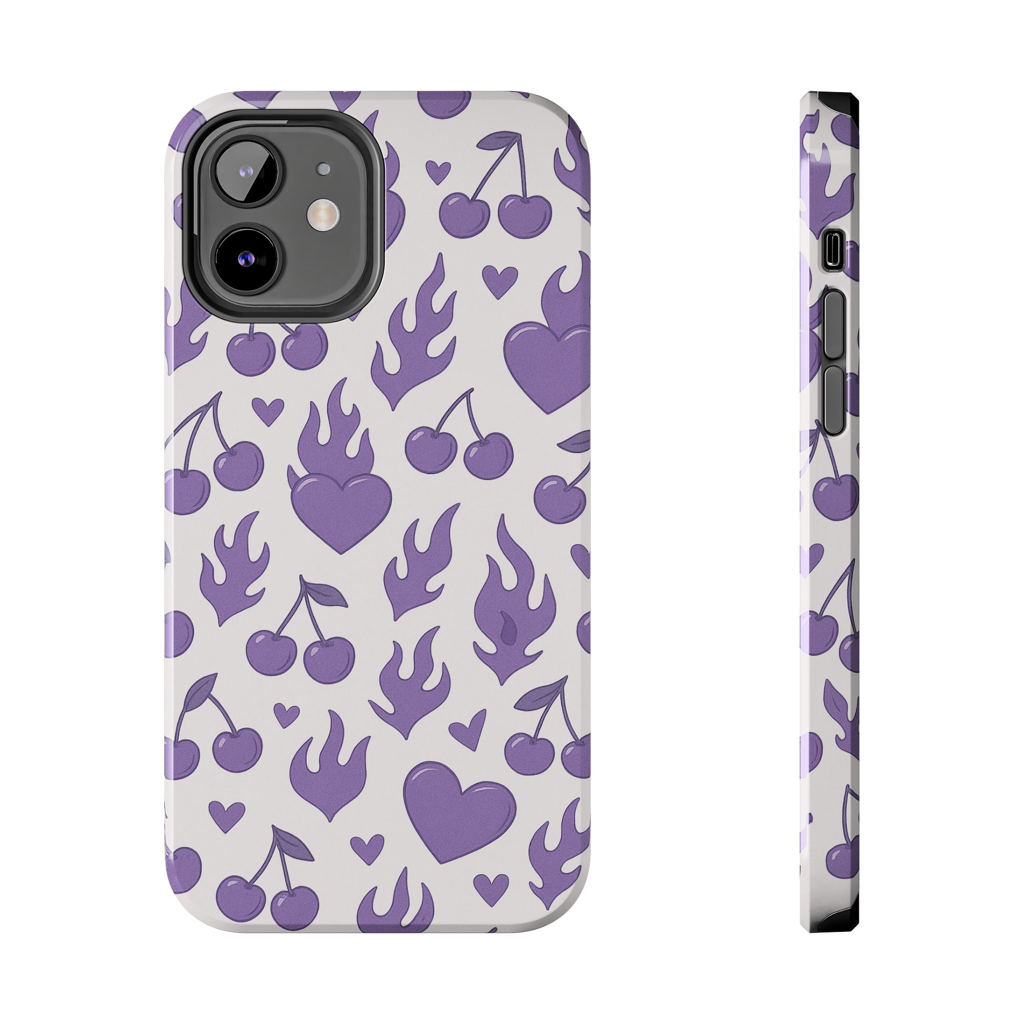 Purple Flaming Heart Phone Case