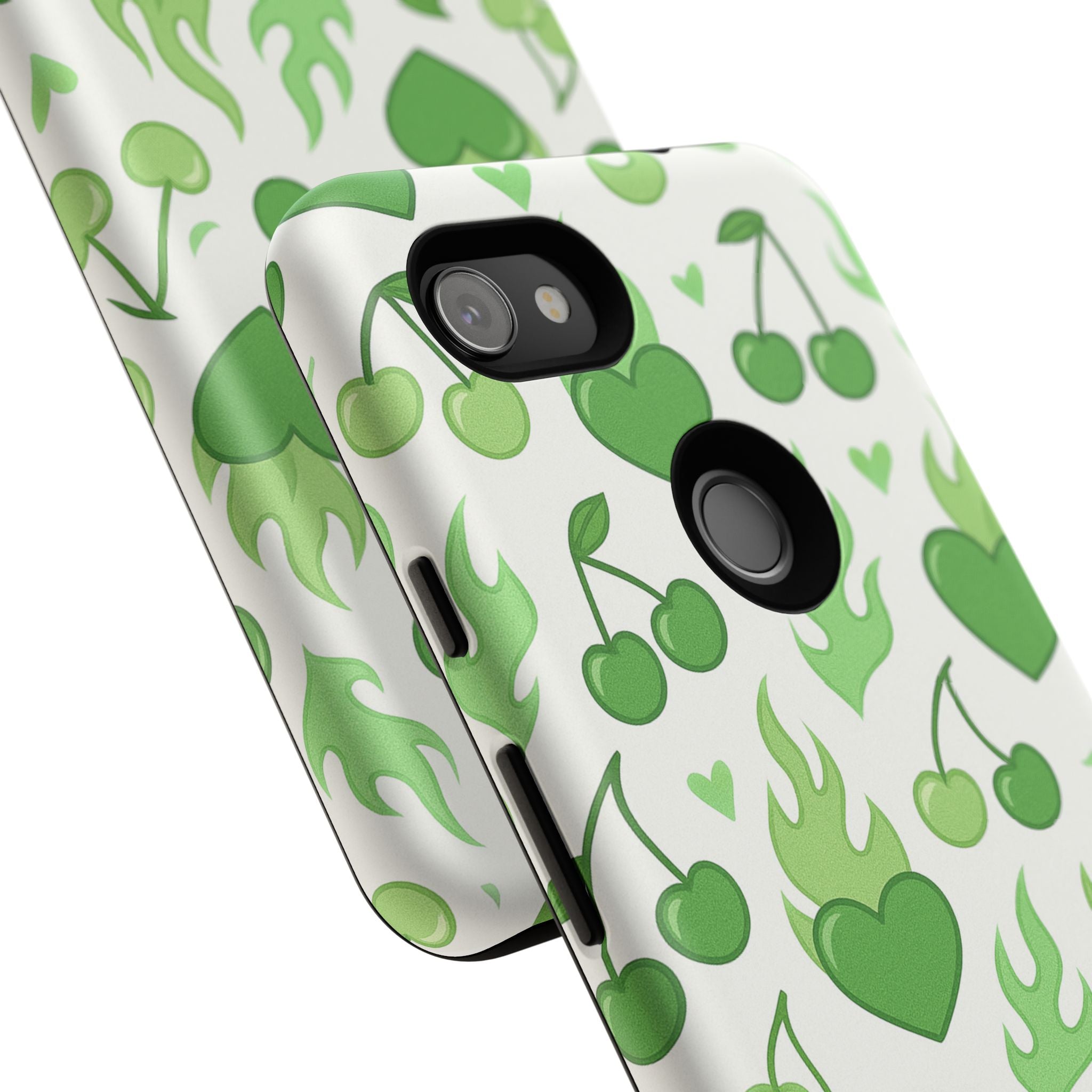 Green Flame Hearts Phone Case