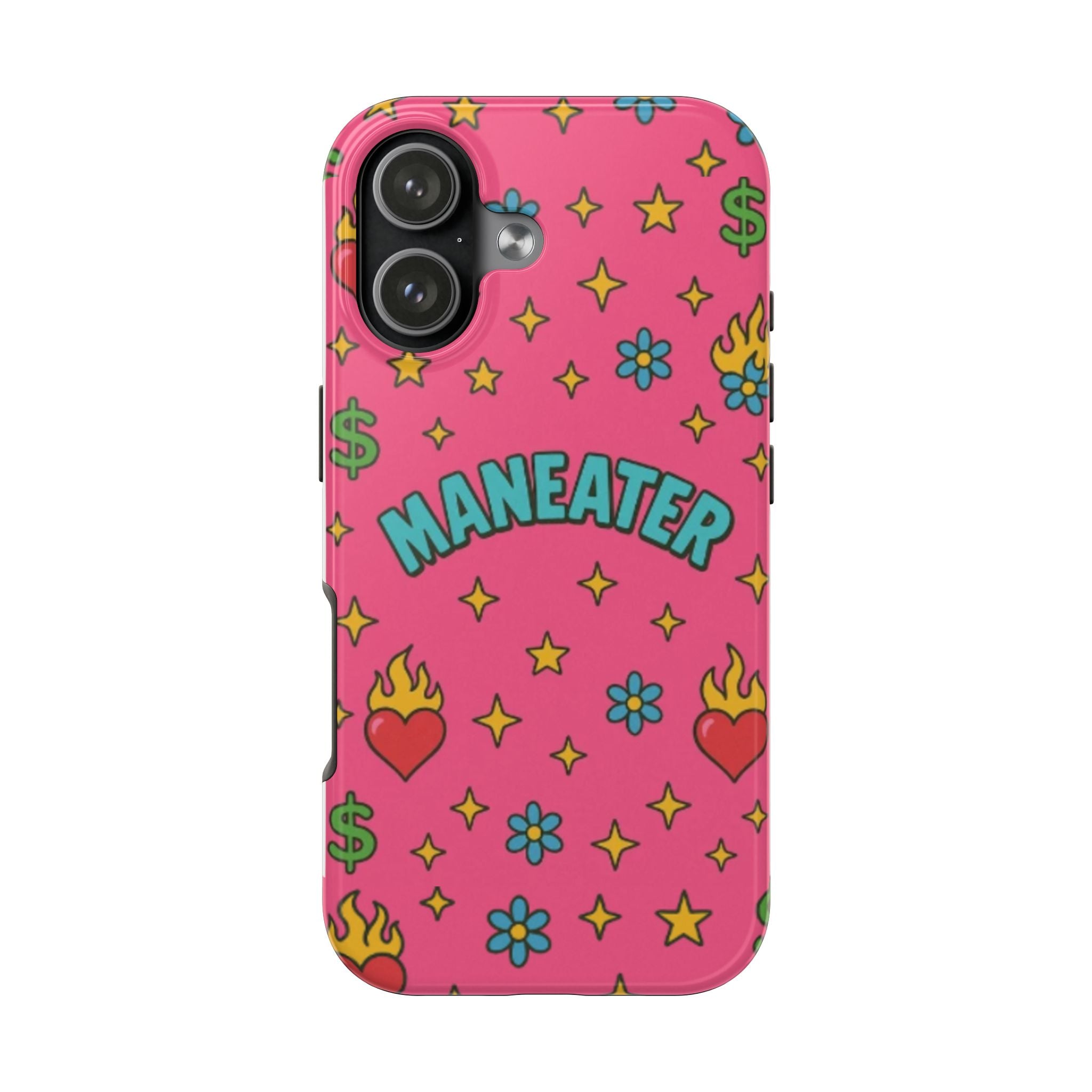 Maneater Flaming Heart Pink Phone Case