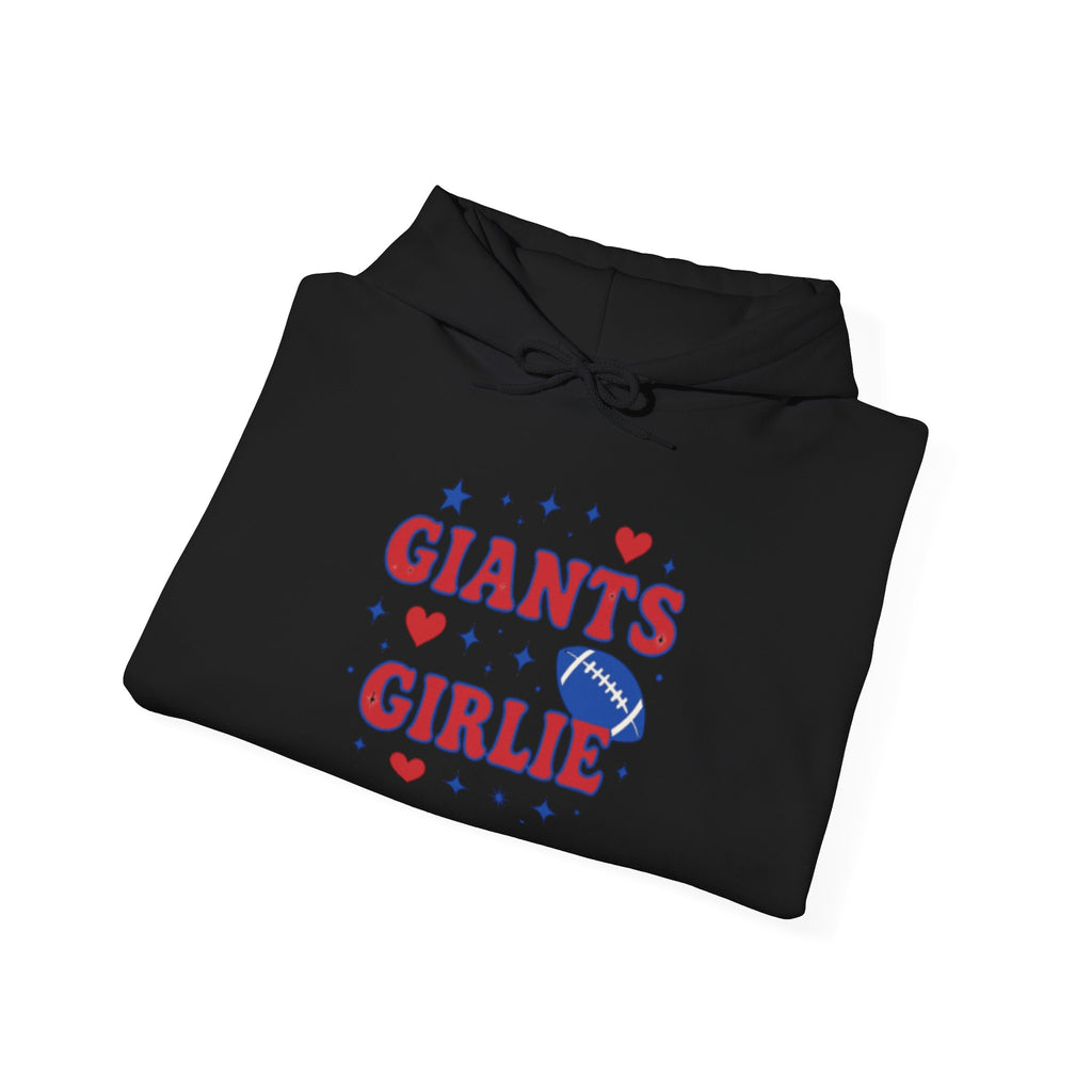 NY Football Red and Blue Girlie Hoodie - Cute Football Fan Pullover for Women & Girls