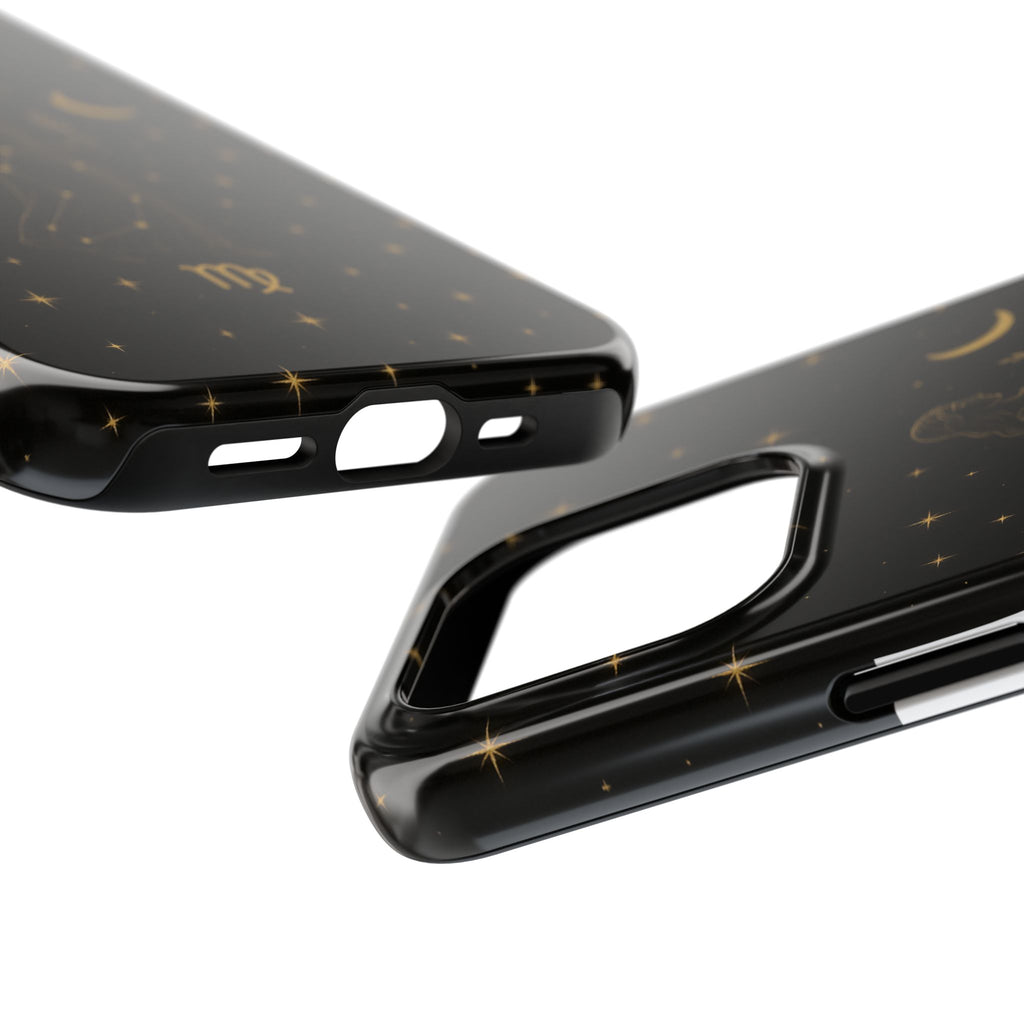 Virgo Tough Phone Case — Gold Constellation Zodiac Design