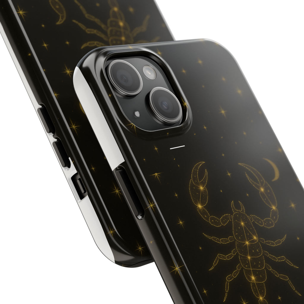 Scorpio Constellation Tough Phone Case — Black & Gold Zodiac Protection