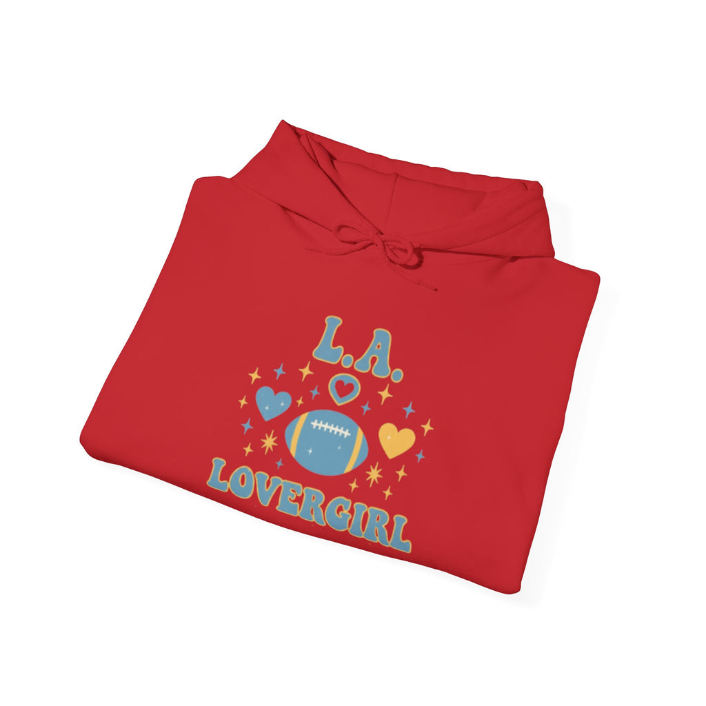 Los Angeles Lovergirl Hoodie — Cute Heart & Football Graphic Pullover
